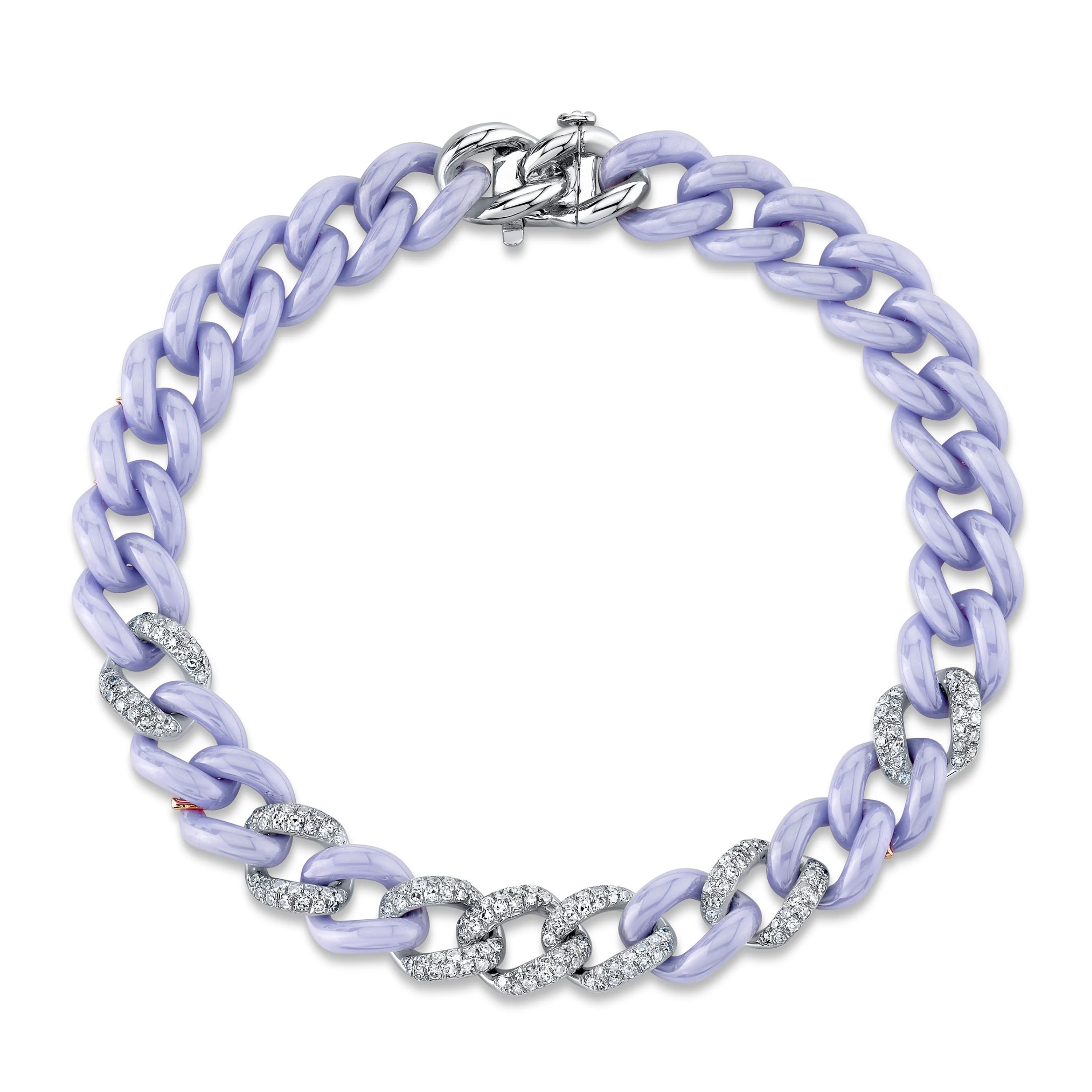 LAVENDER CERAMIC PAVE MEDIUM LINK BRACELET - Image 3