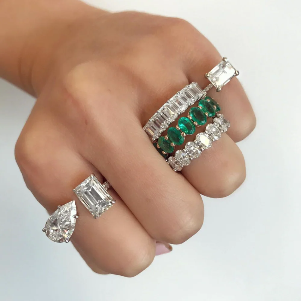 DIAMOND EMERALD CUT ETERNITY BAND, 5cts - Image 7