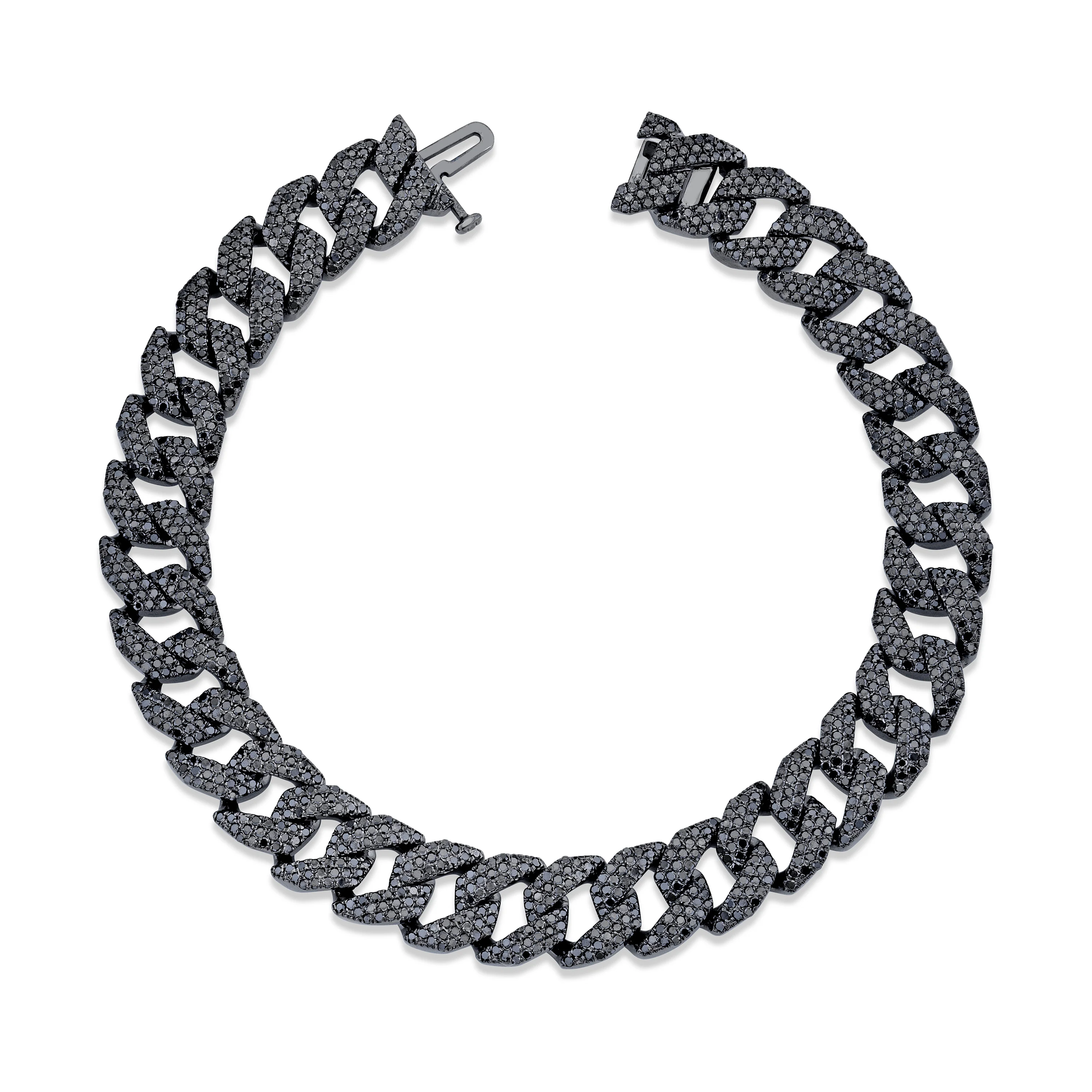 MEN'S BLACK DIAMOND GEO LINK BRACELET