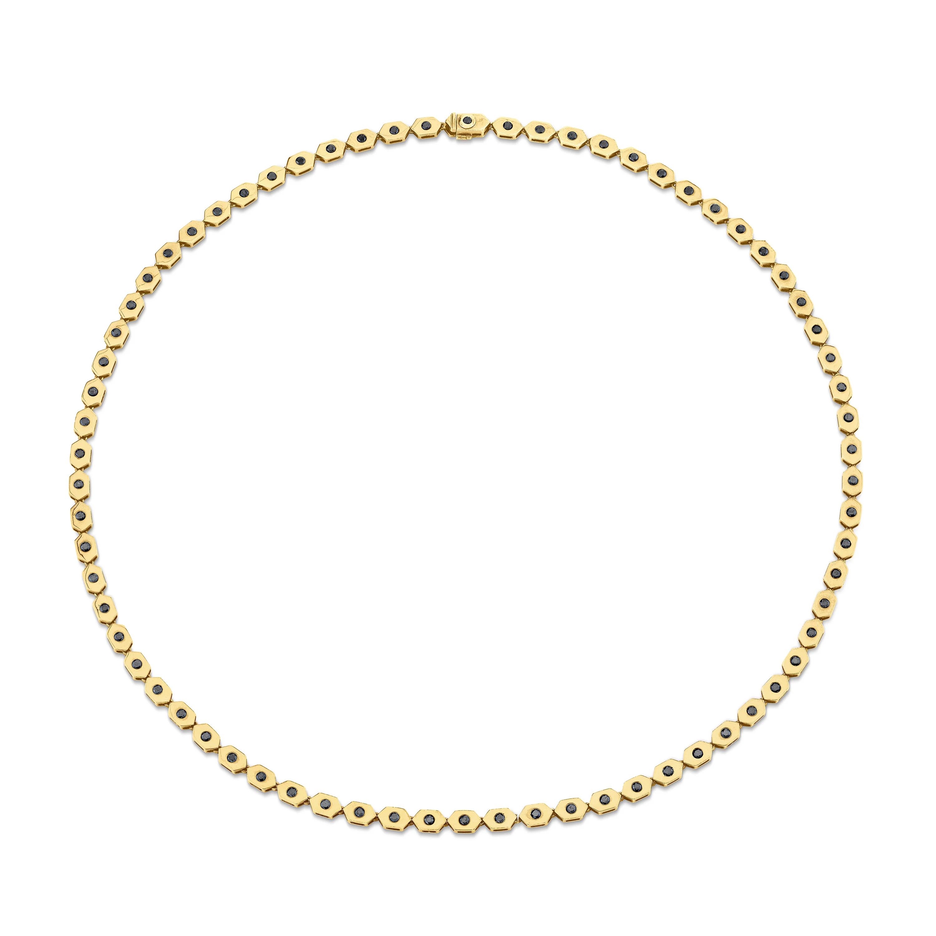 MEN'S BLACK DIAMOND HEXAGON NECKLACE