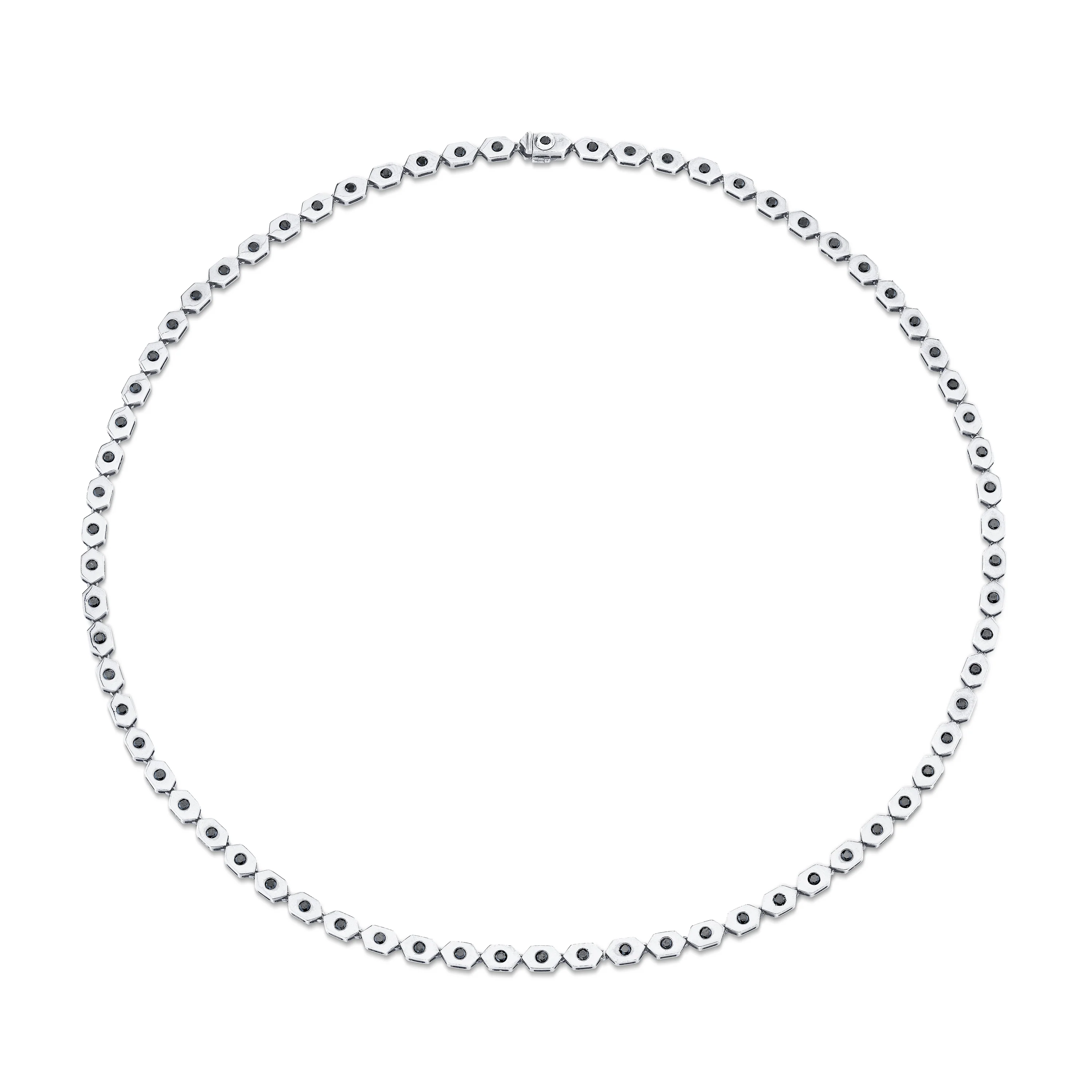MEN'S BLACK DIAMOND HEXAGON NECKLACE - Image 3