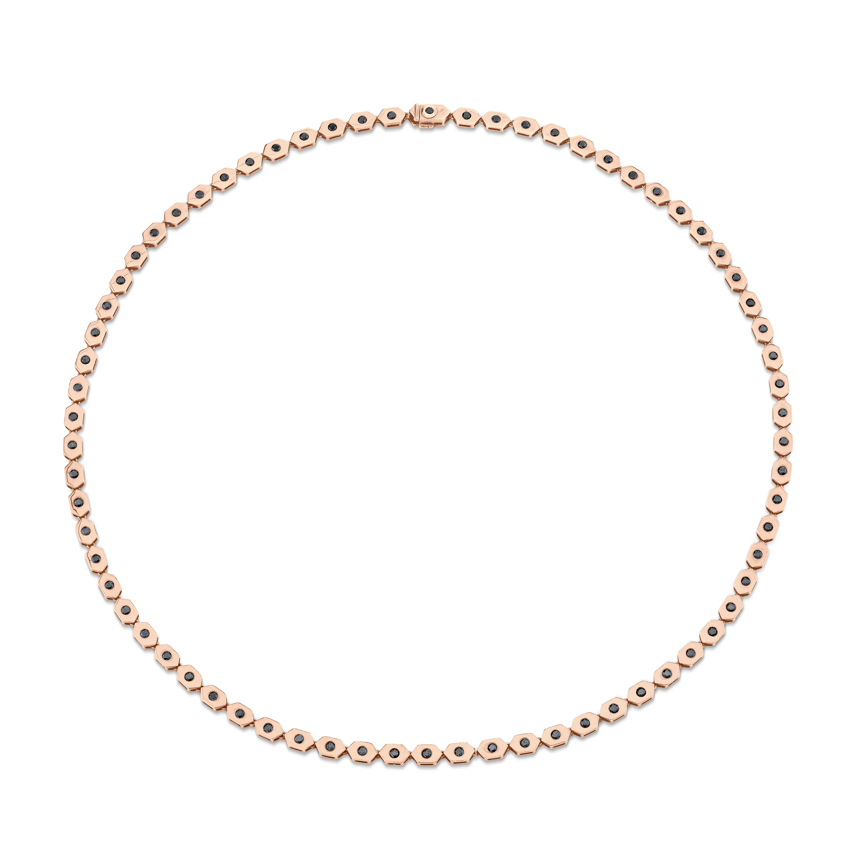 MEN'S BLACK DIAMOND HEXAGON NECKLACE - Image 4