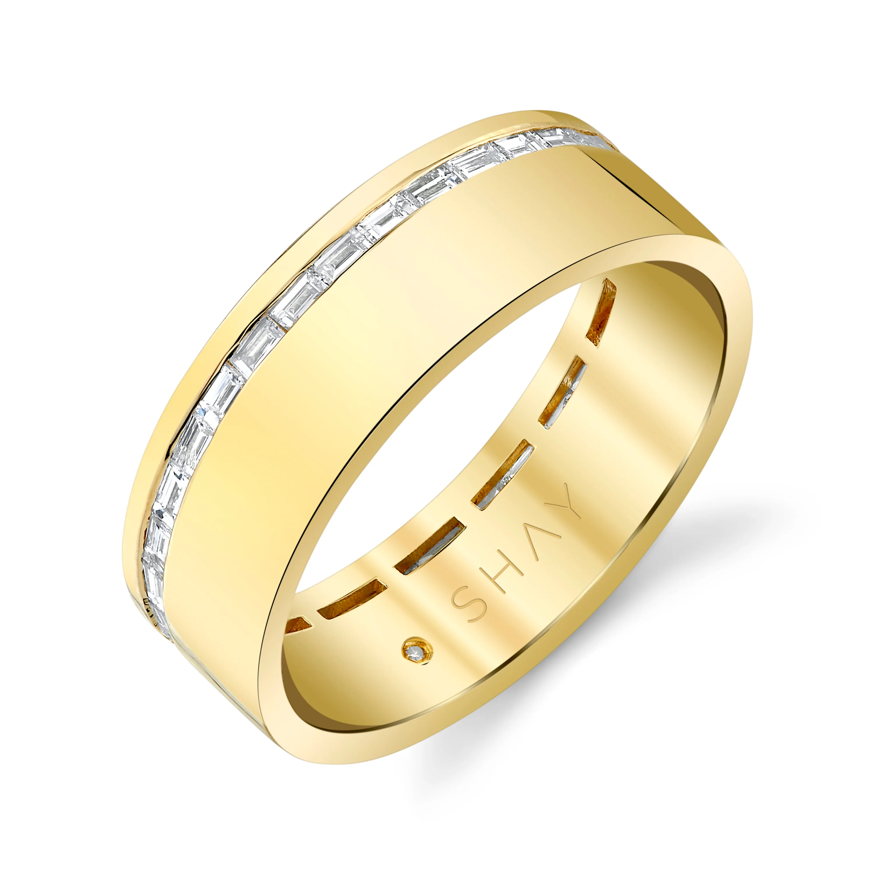 MEN'S DIAMOND BAGUETTE SOLID GOLD RING - Image 3