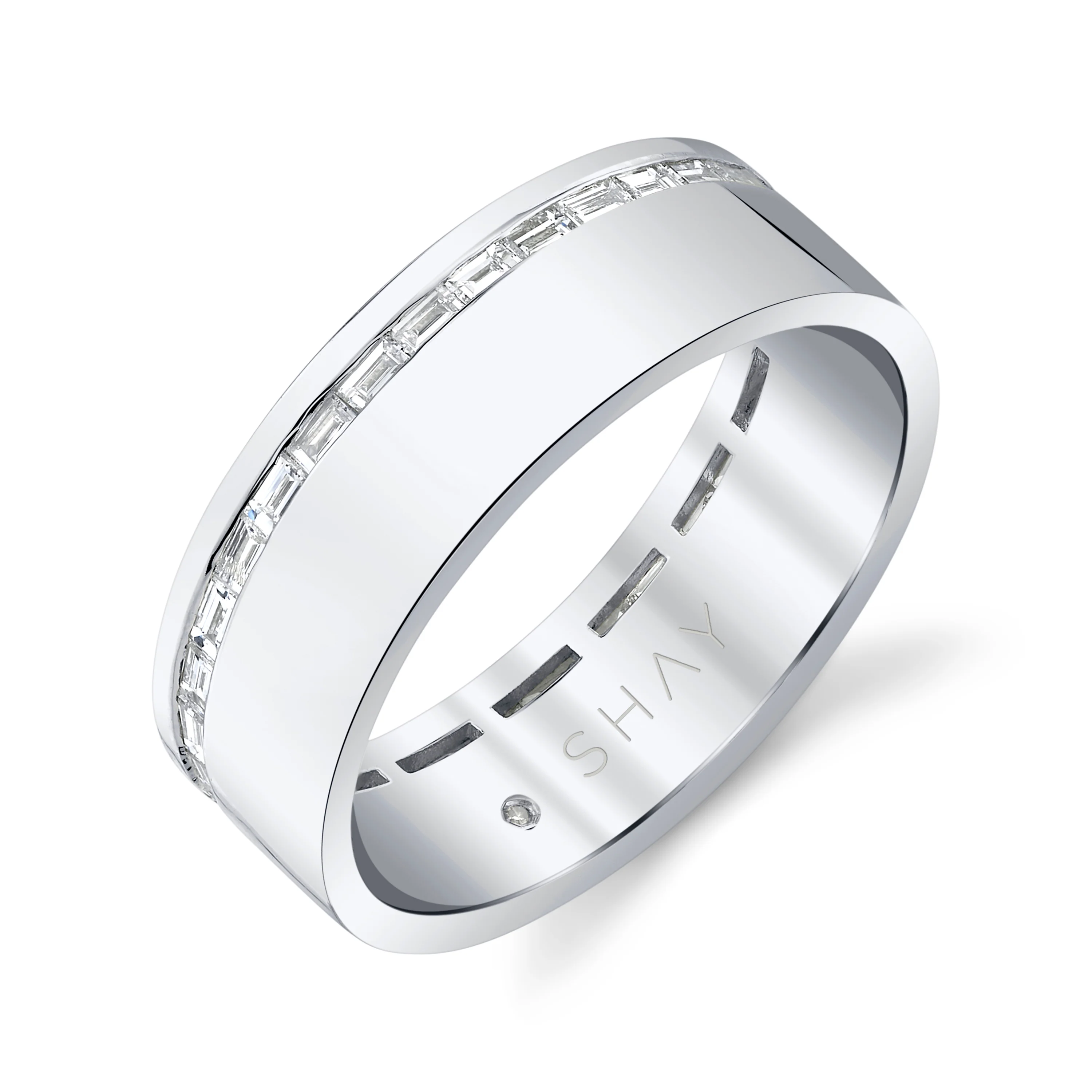 MEN'S DIAMOND BAGUETTE SOLID GOLD RING - Image 4