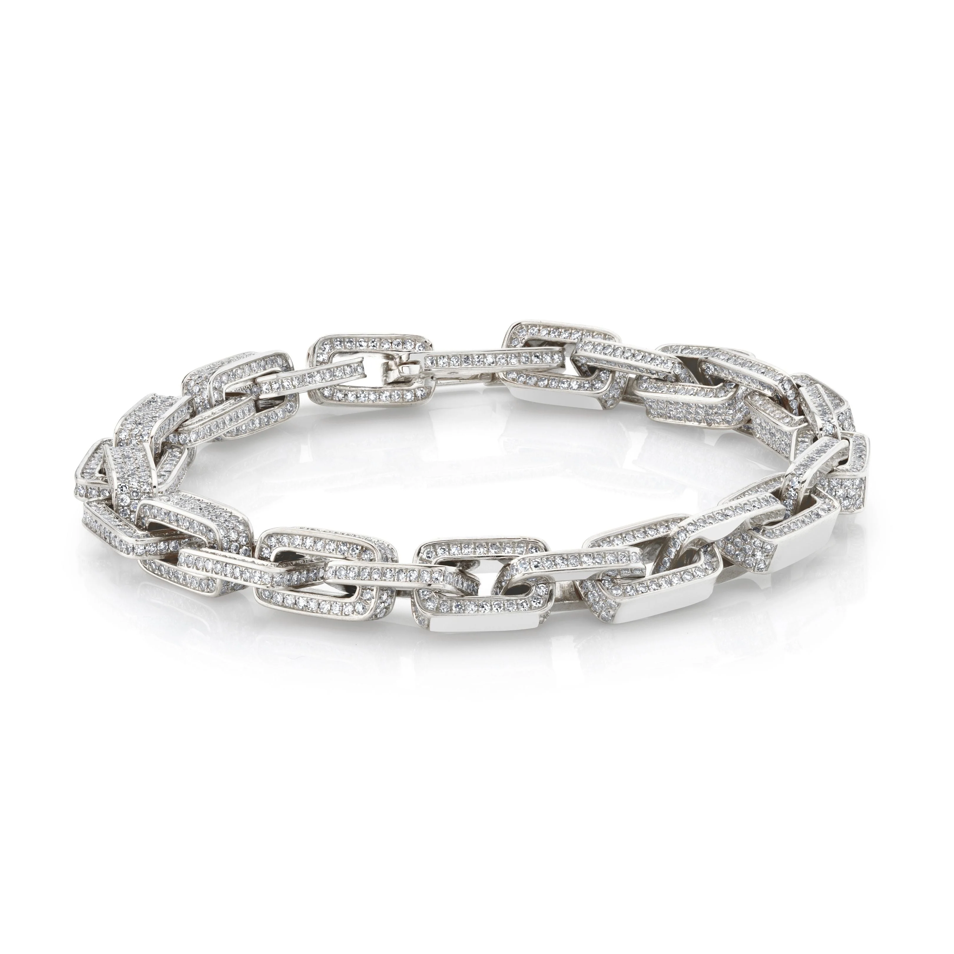 MEN'S DIAMOND PAVE DECO LINK BRACELET - Image 4