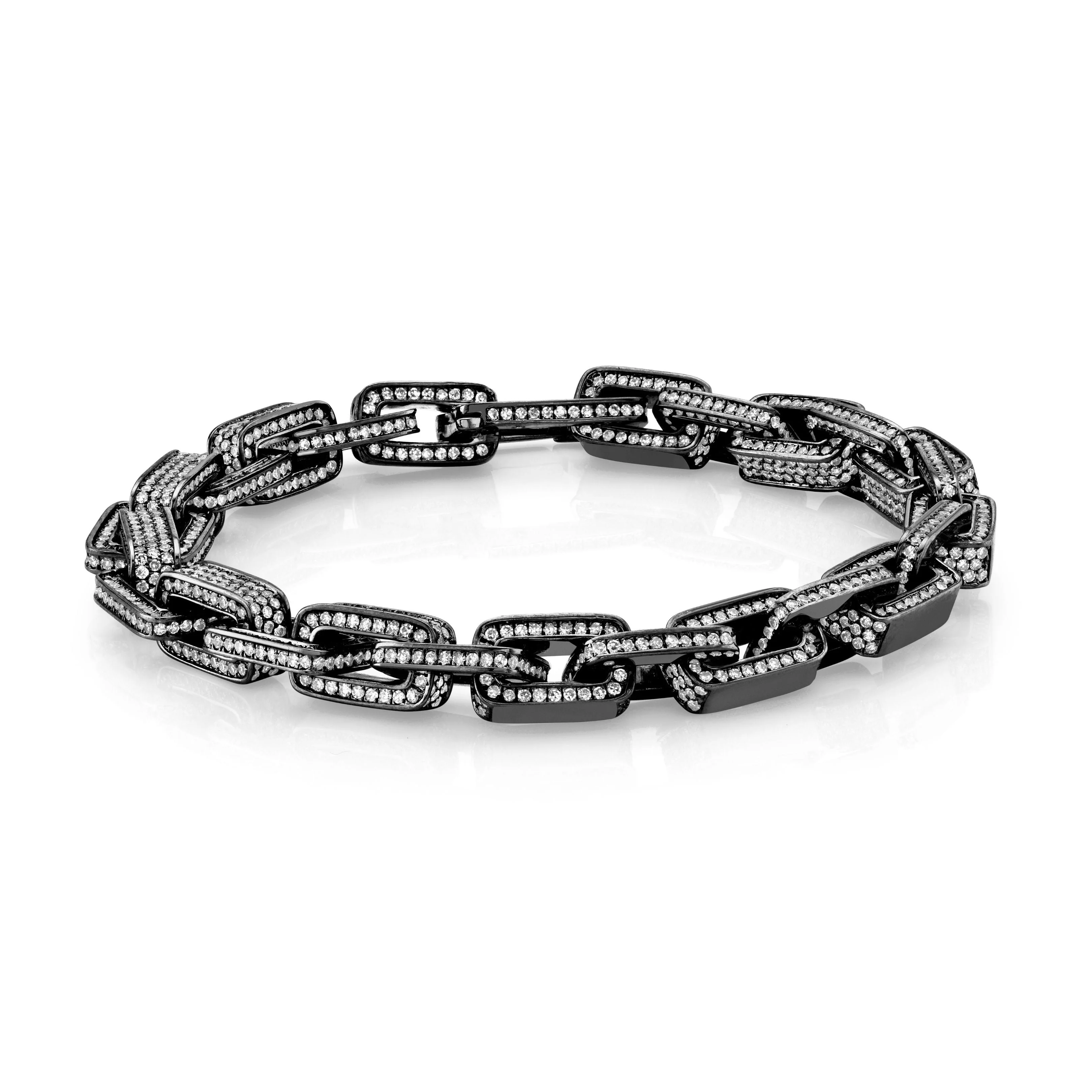 MEN'S DIAMOND PAVE DECO LINK BRACELET - Image 5