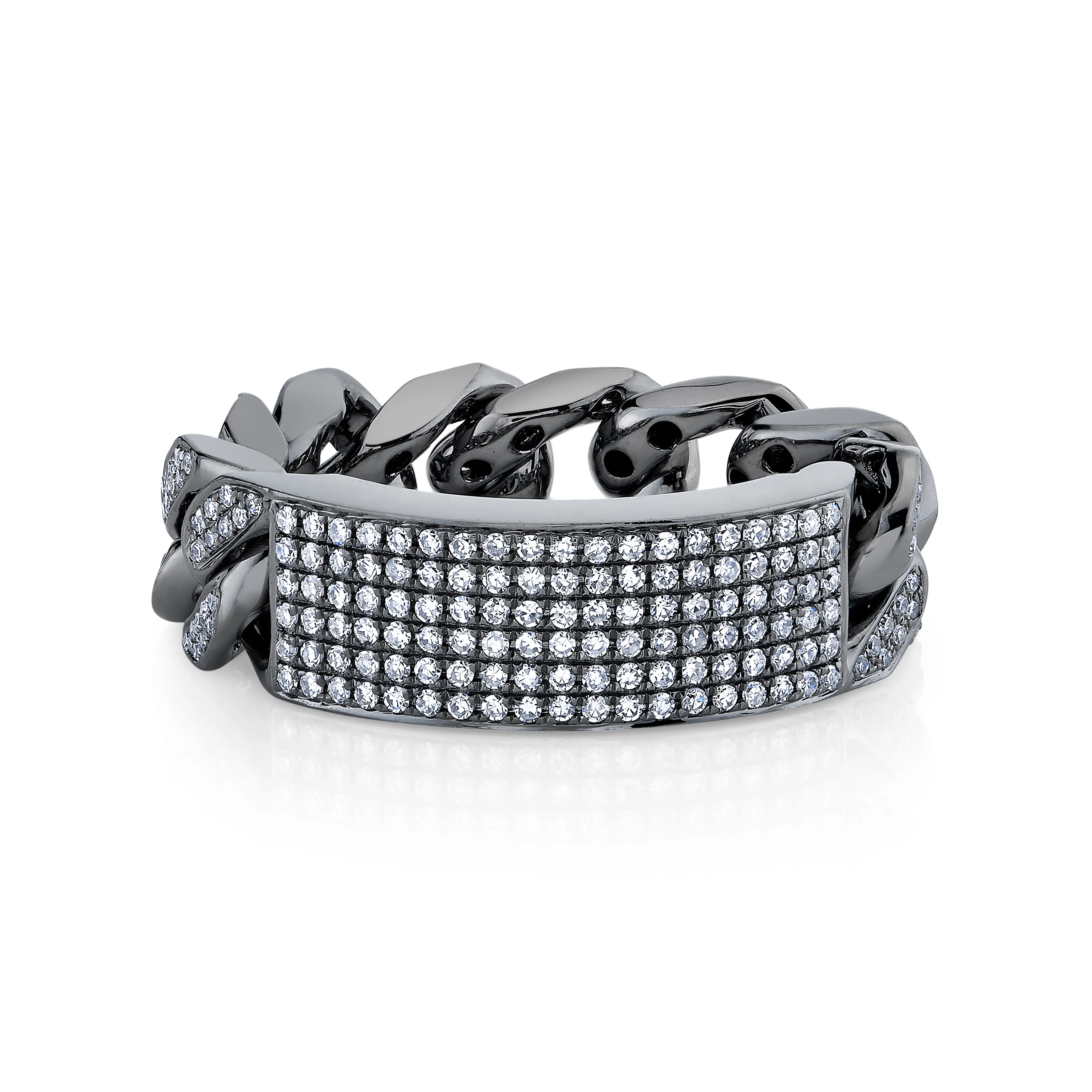 MEN'S DIAMOND PAVE ID RING - Image 4
