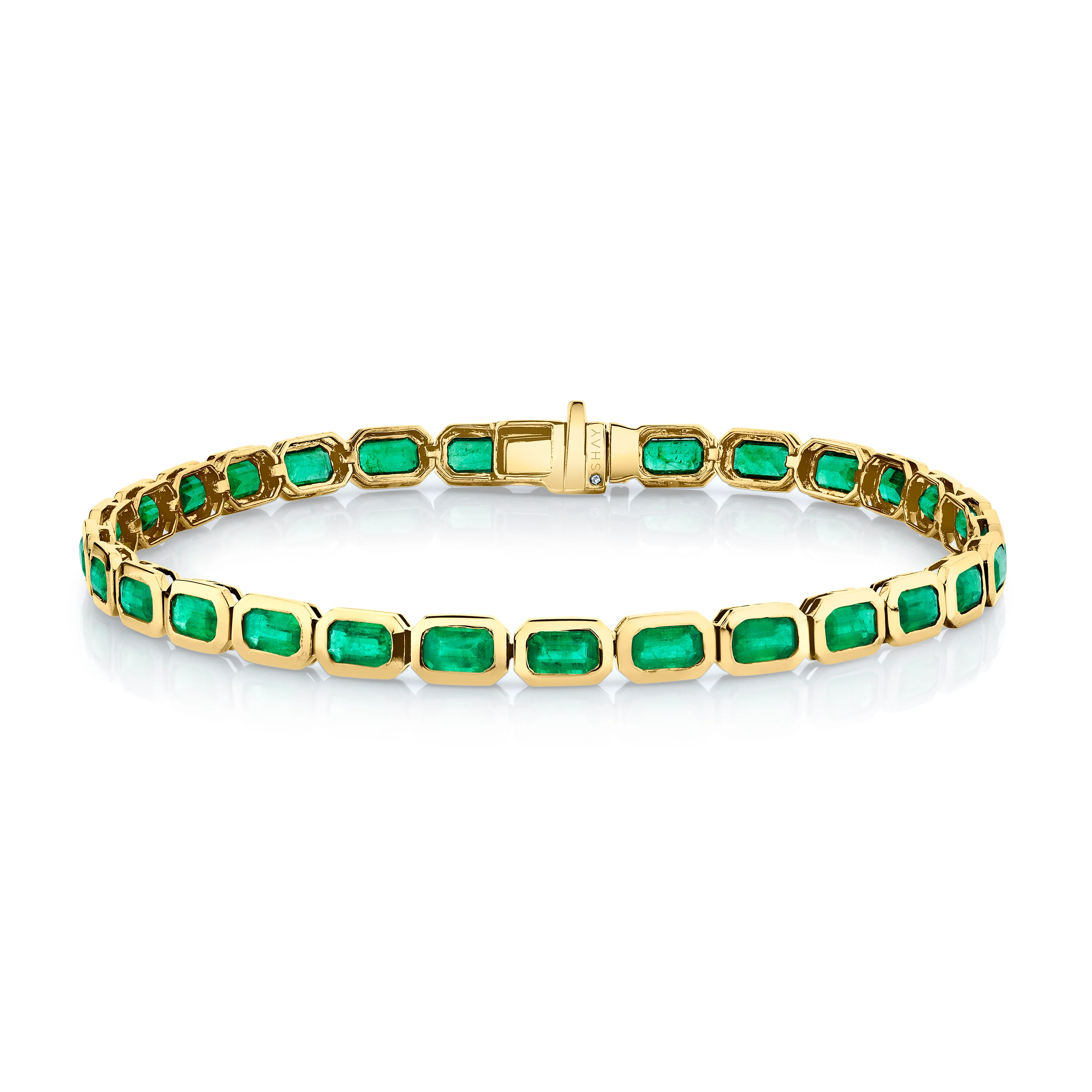 MEN’ S EMERALD BEZEL TENNIS BRACELET - Image 4