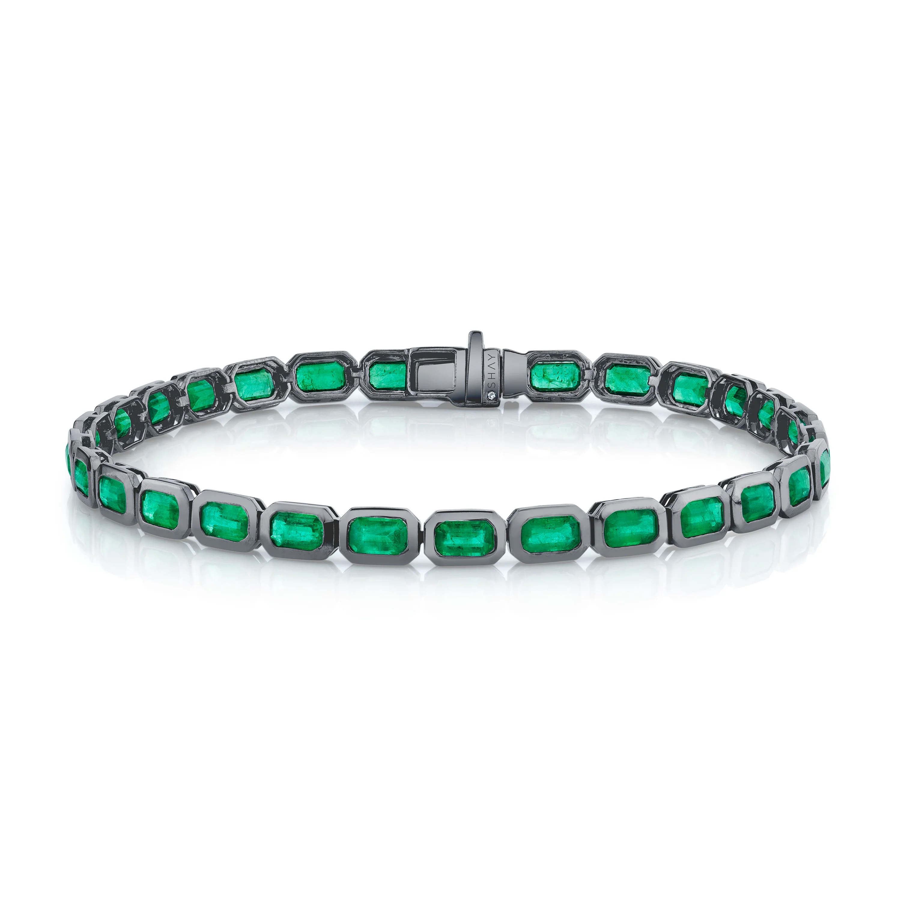 MEN’ S EMERALD BEZEL TENNIS BRACELET - Image 5