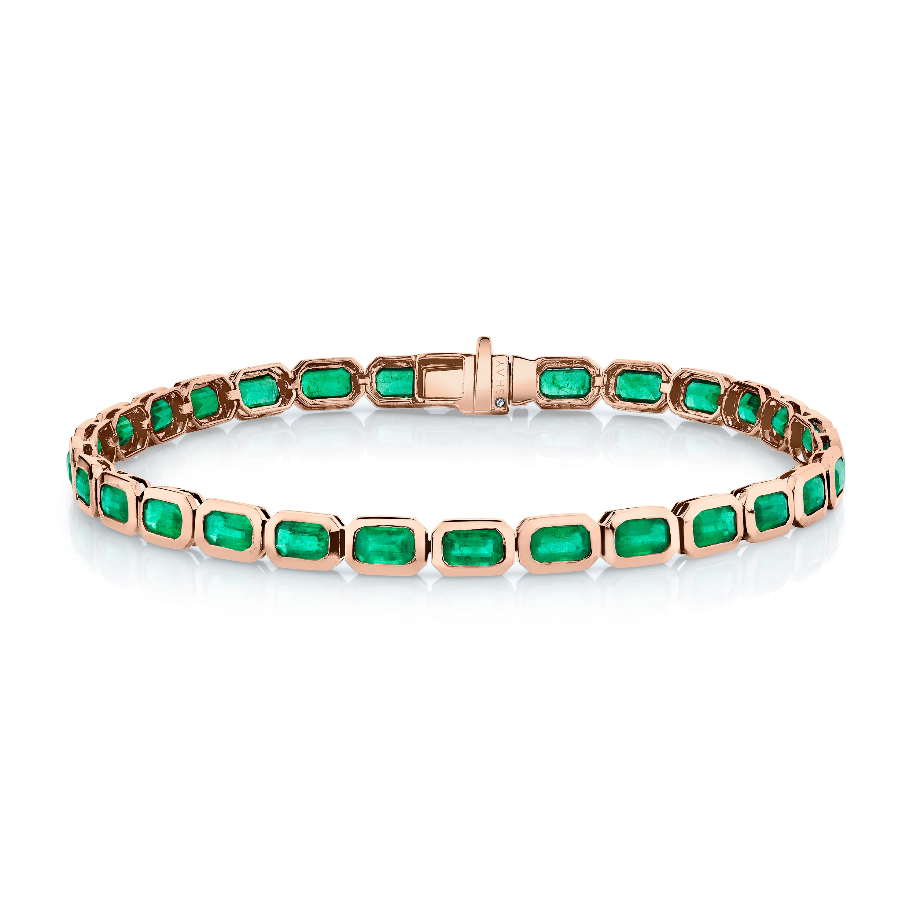 MEN’ S EMERALD BEZEL TENNIS BRACELET - Image 6
