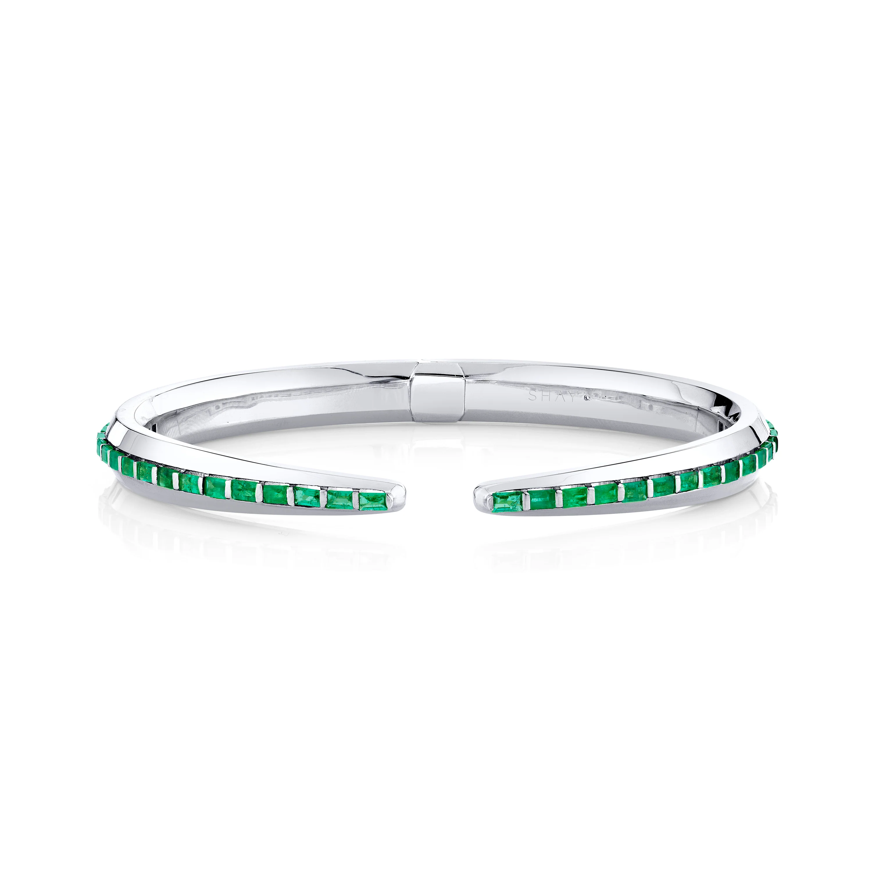 MEN'S EMERALD BAGUETTE SNAKE TAIL CUFF - Image 3