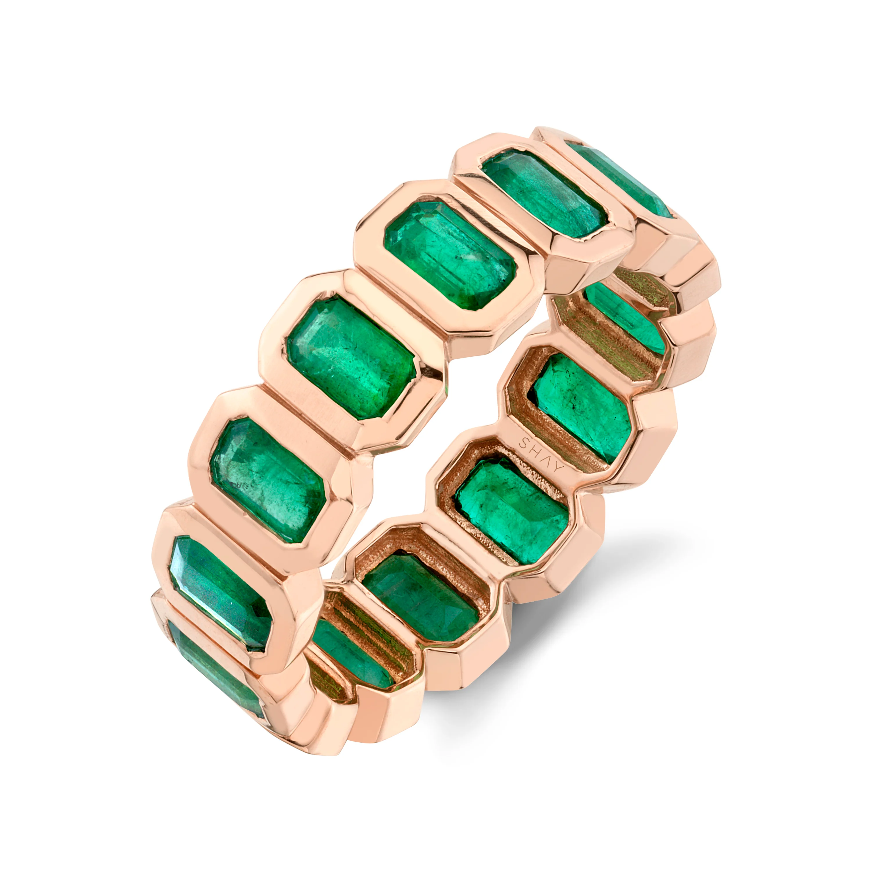 MEN'S EMERALD BEZEL ETERNITY BAND - Image 4