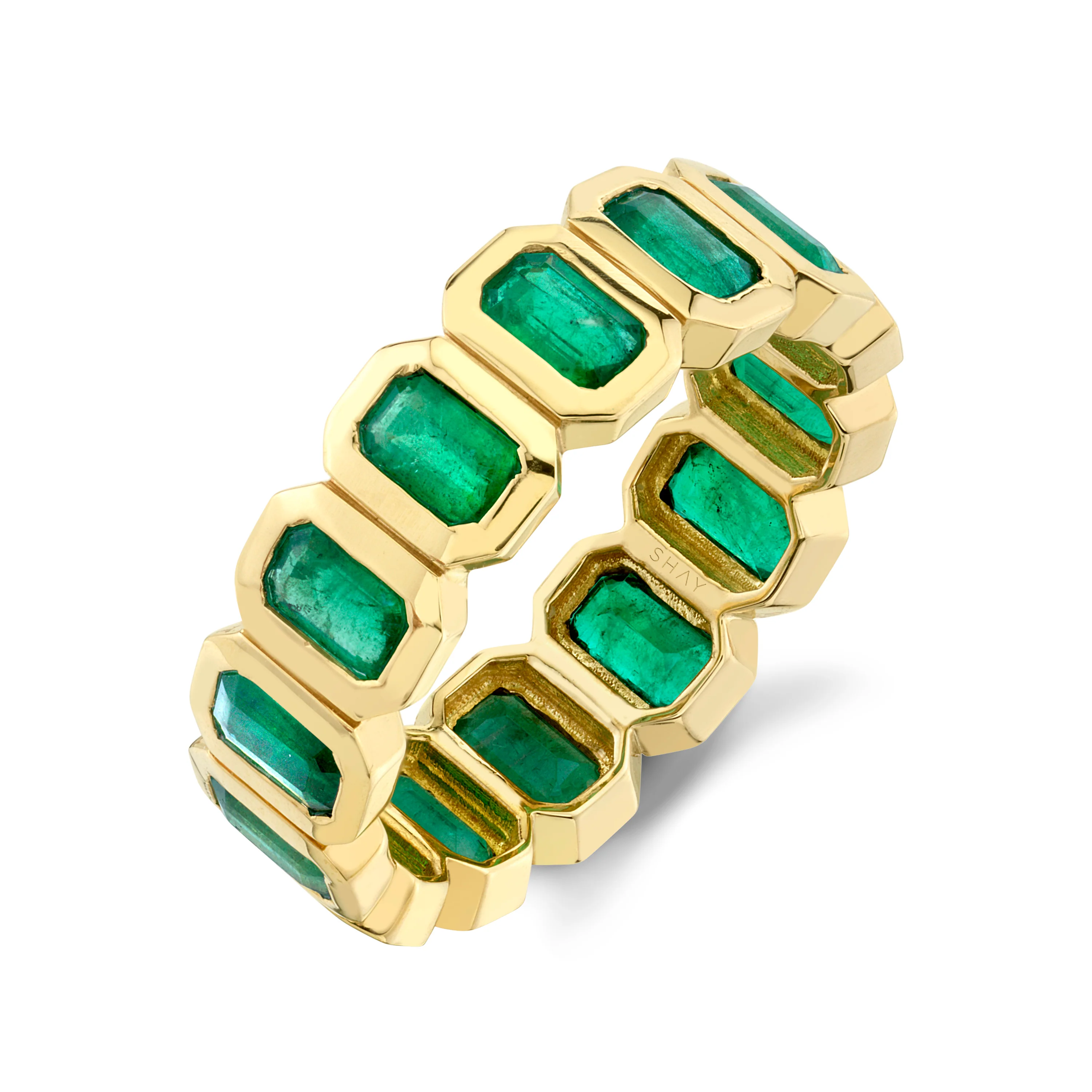 MEN'S EMERALD BEZEL ETERNITY BAND - Image 5