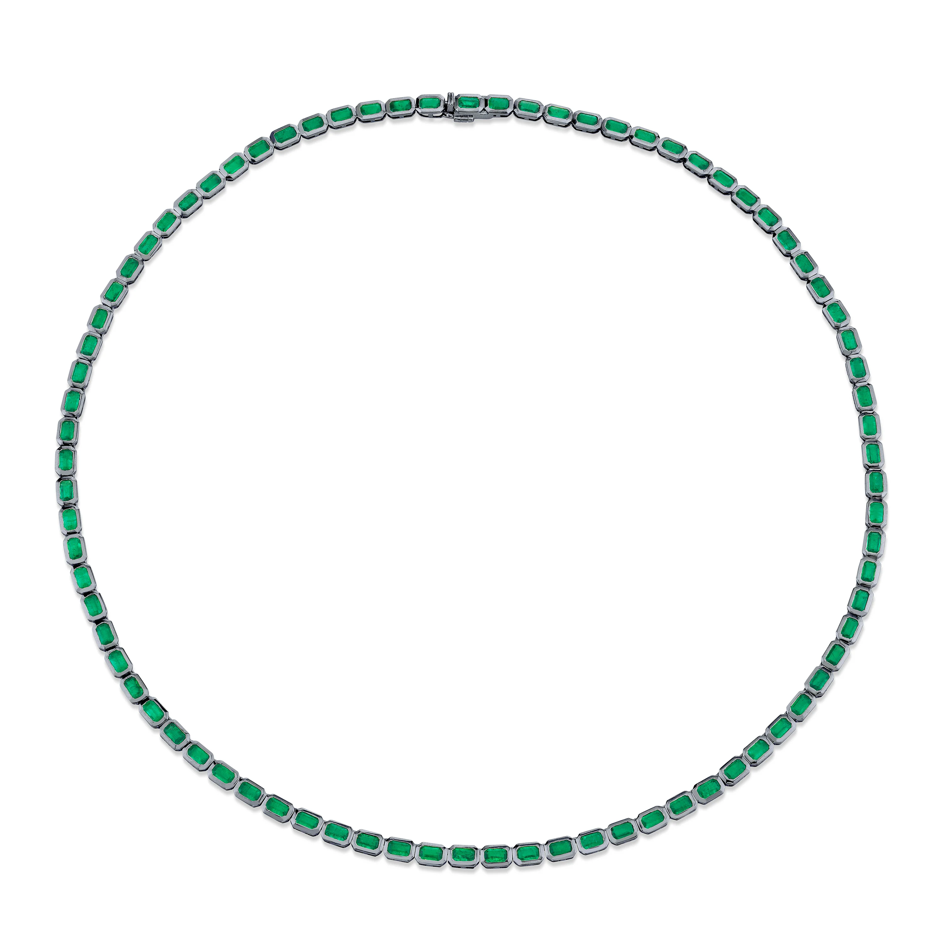 MEN'S EMERALD BEZEL TENNIS NECKLACE - Image 3