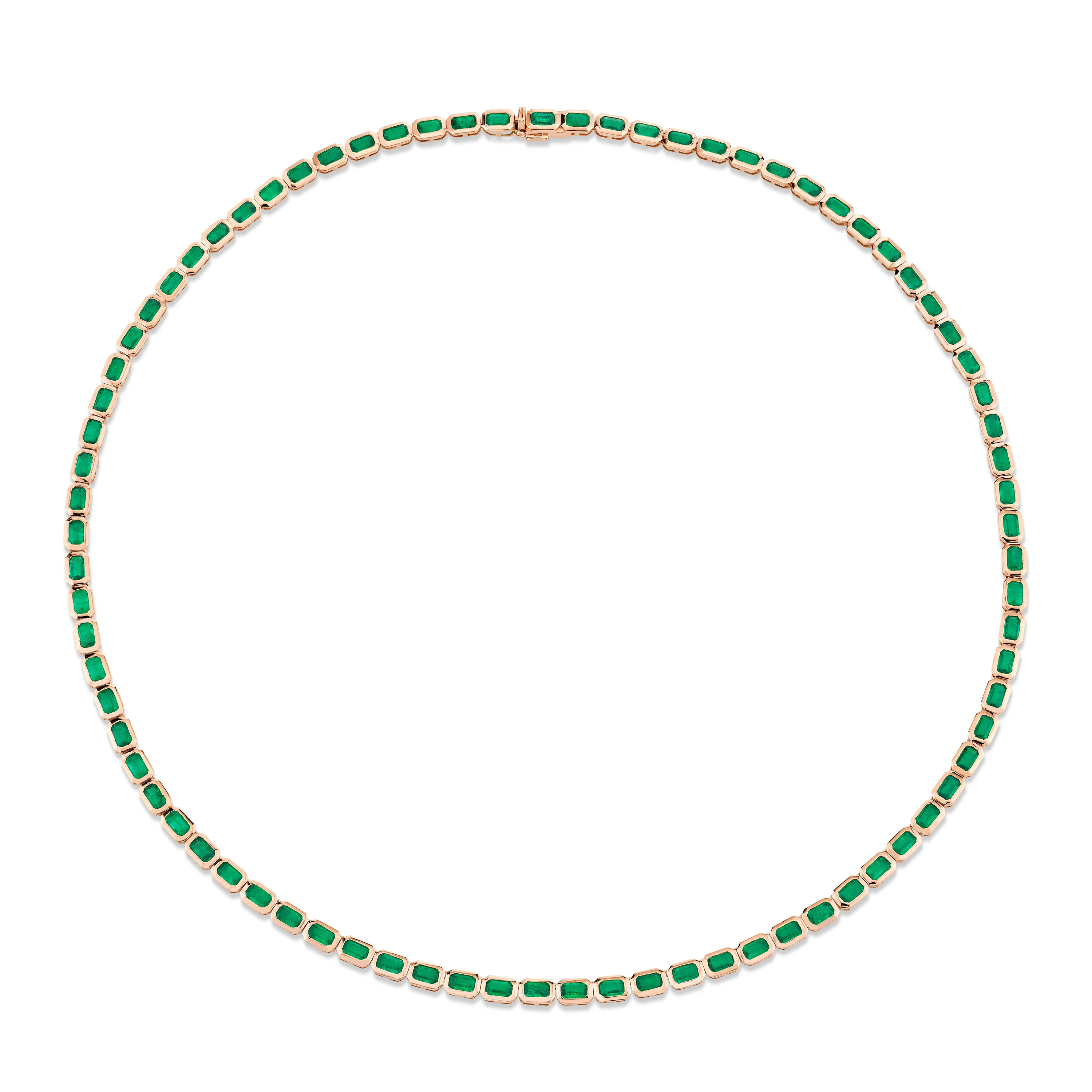 MEN'S EMERALD BEZEL TENNIS NECKLACE - Image 4