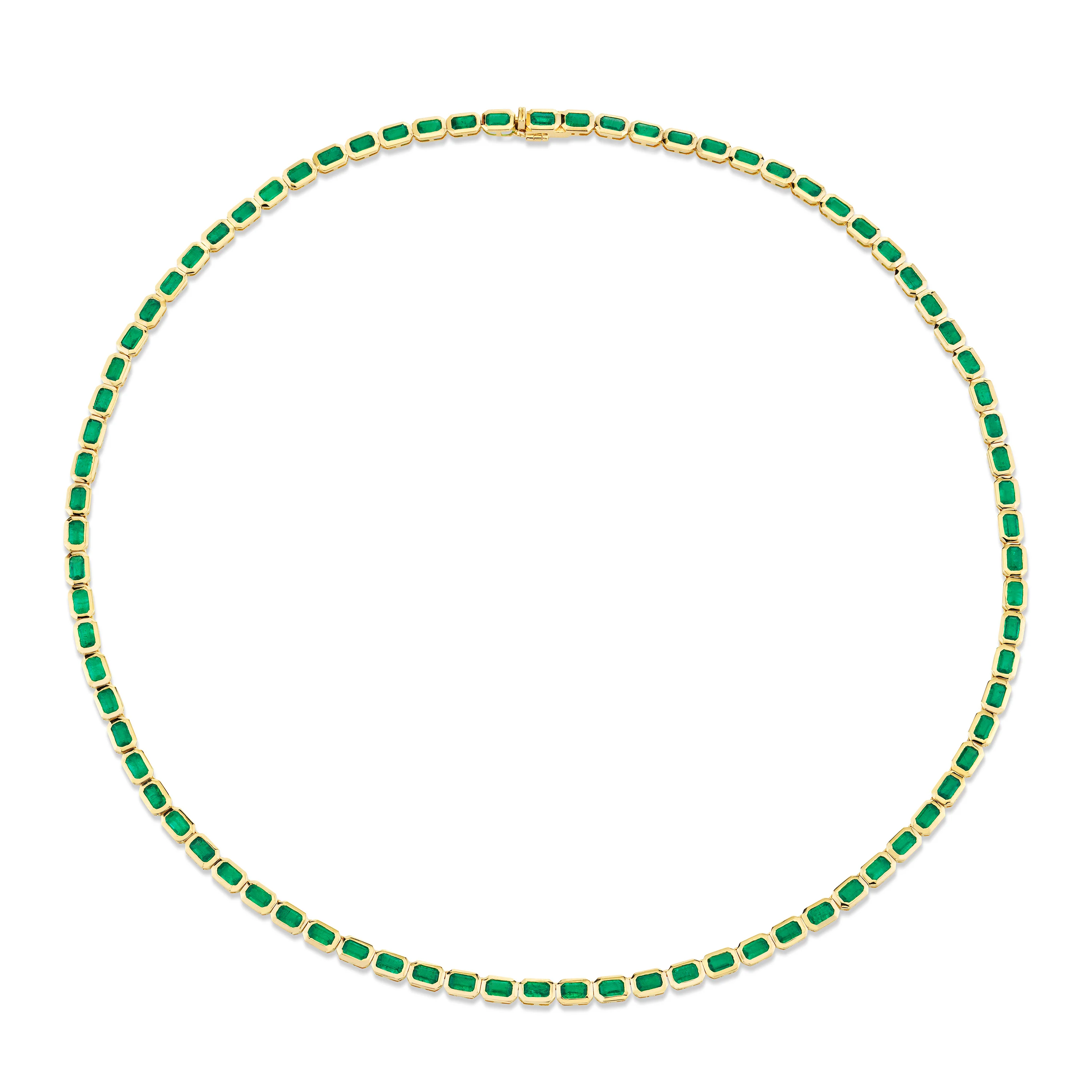 MEN'S EMERALD BEZEL TENNIS NECKLACE - Image 5