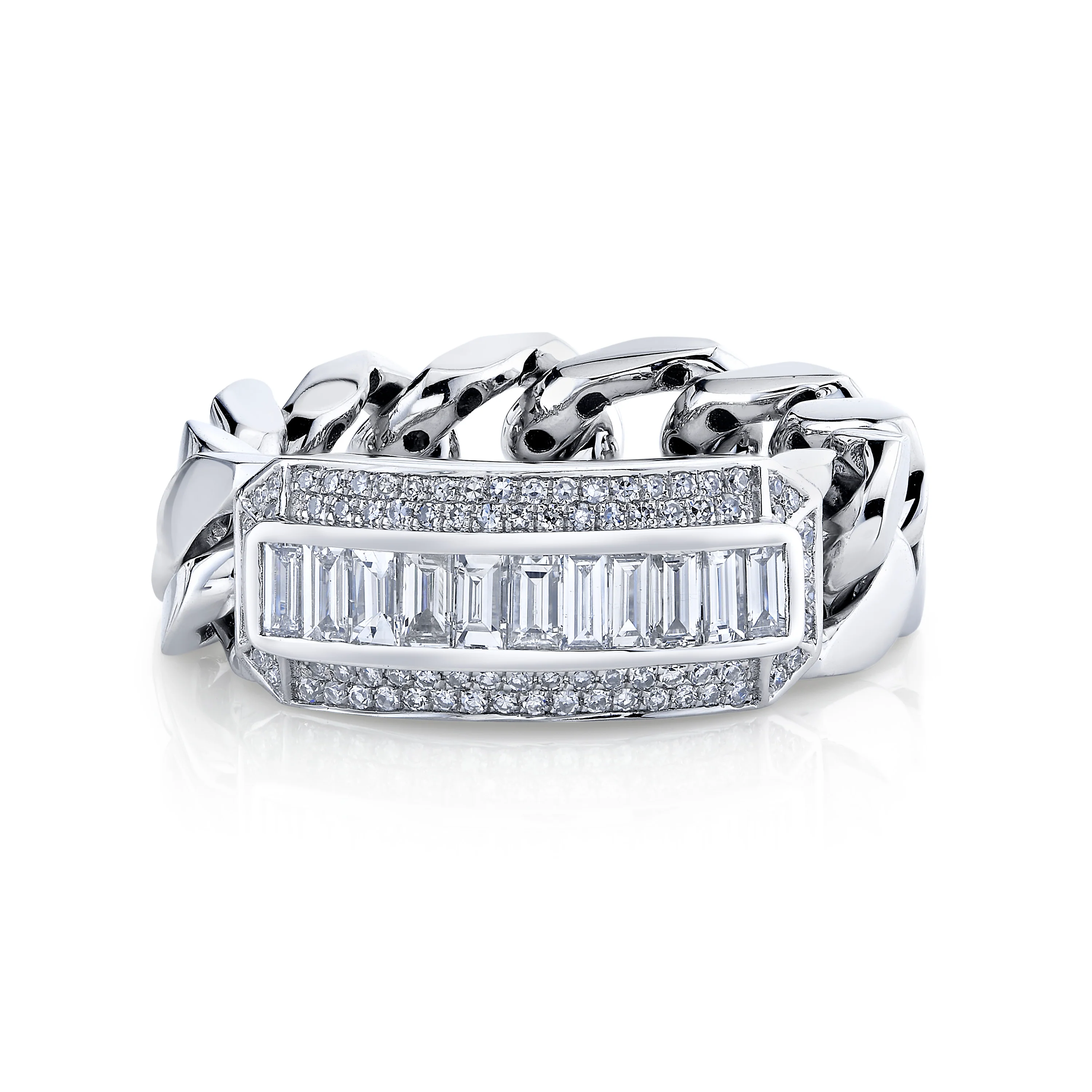 MEN'S MIXED DIAMOND LINK RING - Image 3