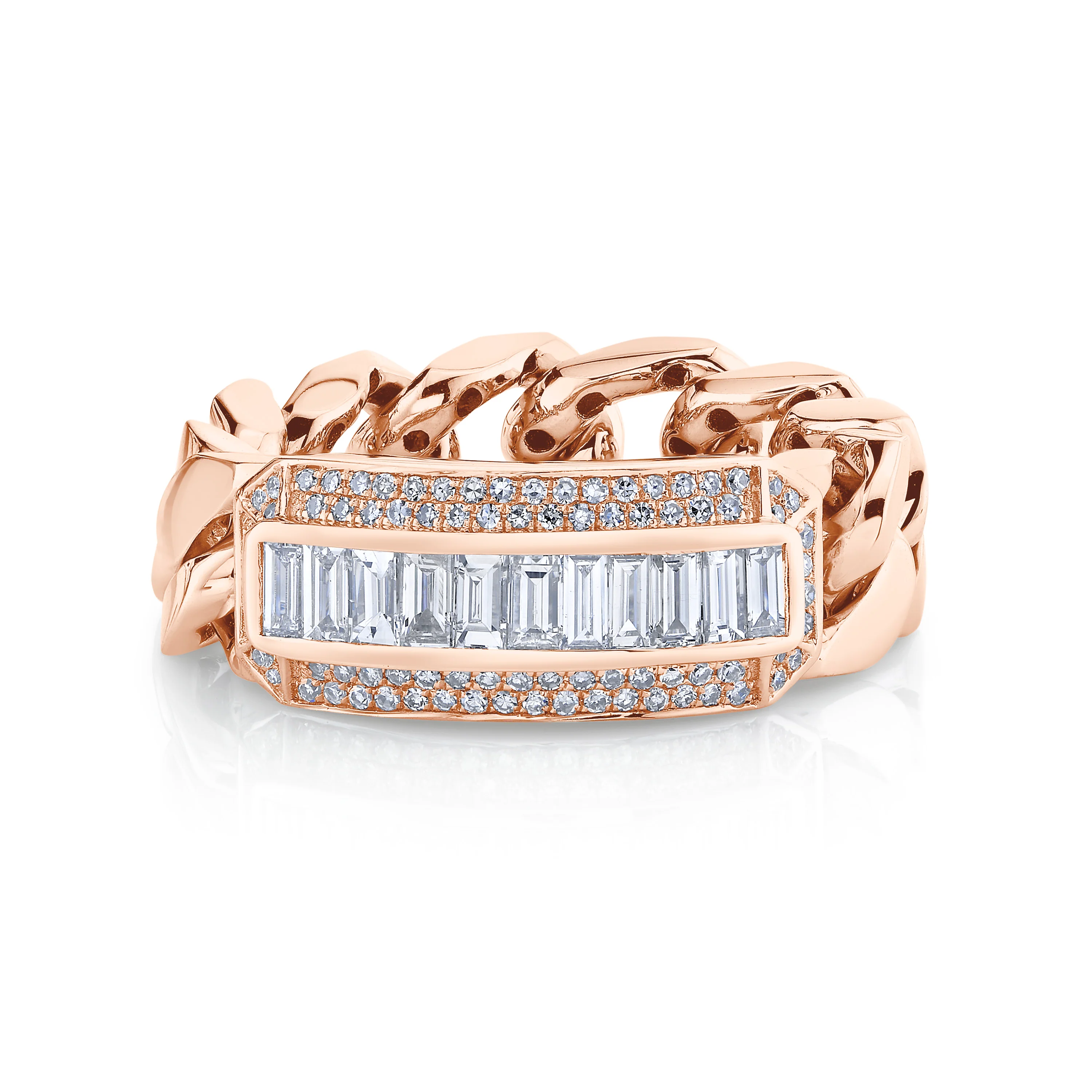 MEN'S MIXED DIAMOND LINK RING - Image 5