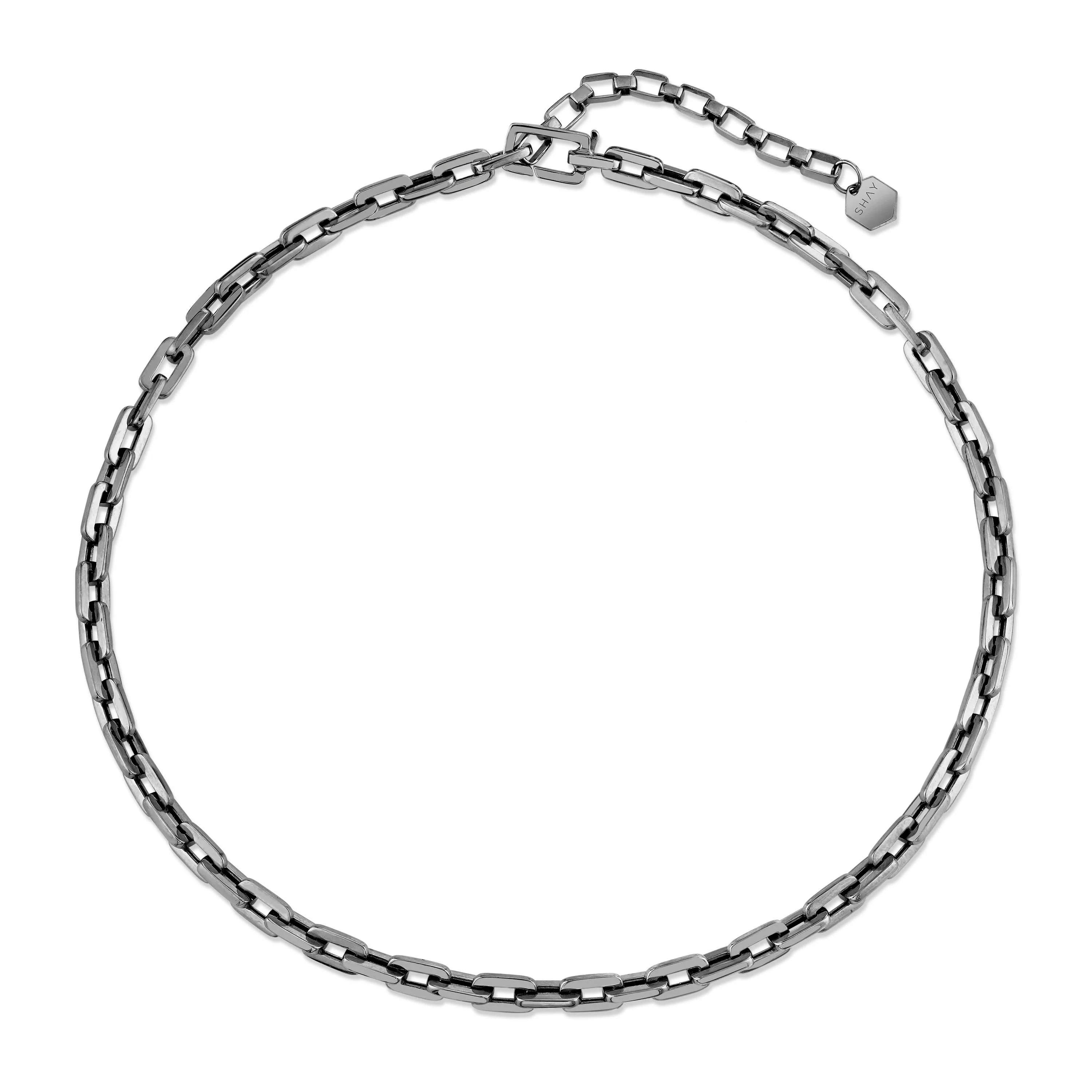 MEN'S SOLID GOLD DECO LINK NECKLACE - Image 4