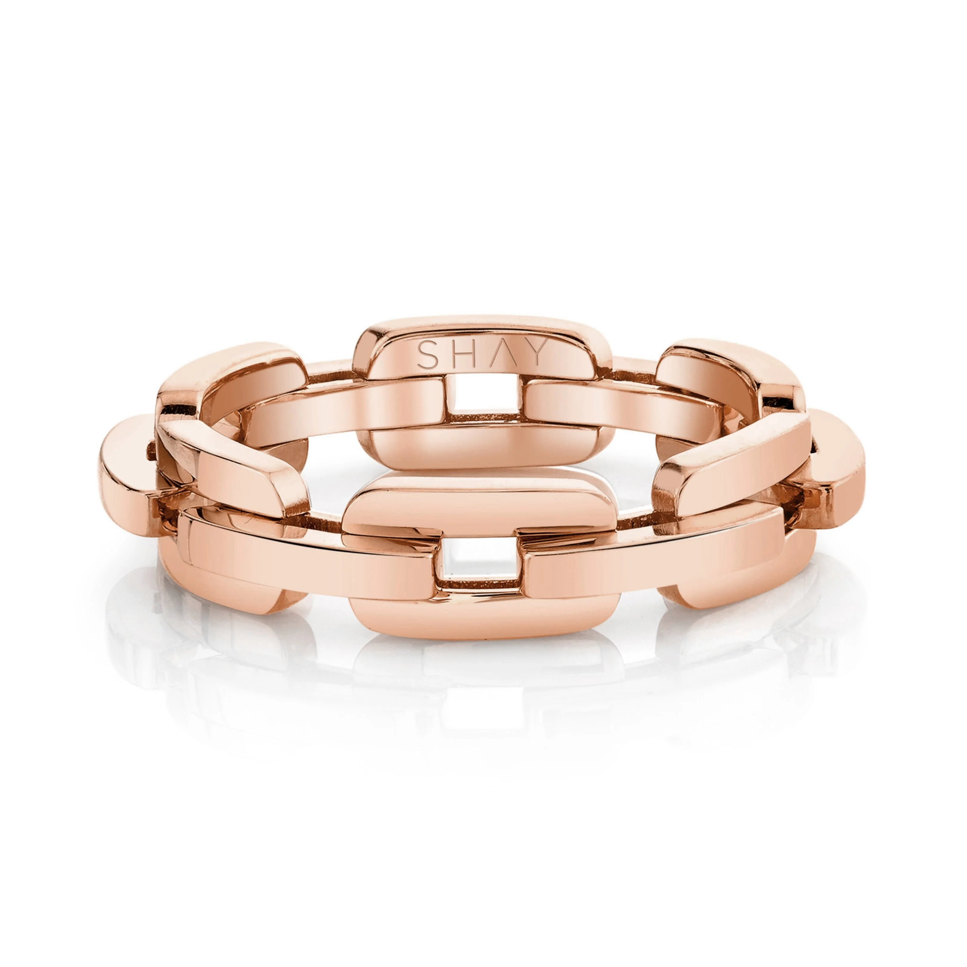 MEN'S SOLID GOLD DECO LINK RING - Image 4