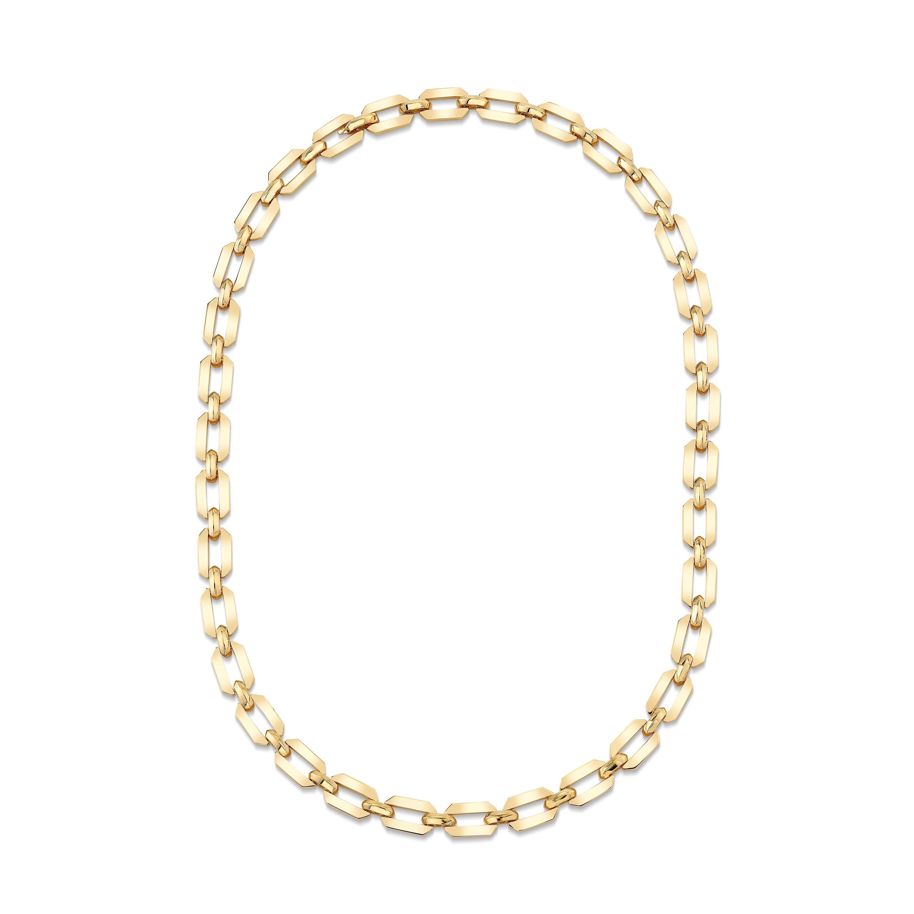 MEN'S SOLID GOLD FLAT GEO LINK NECKLACE - Image 2