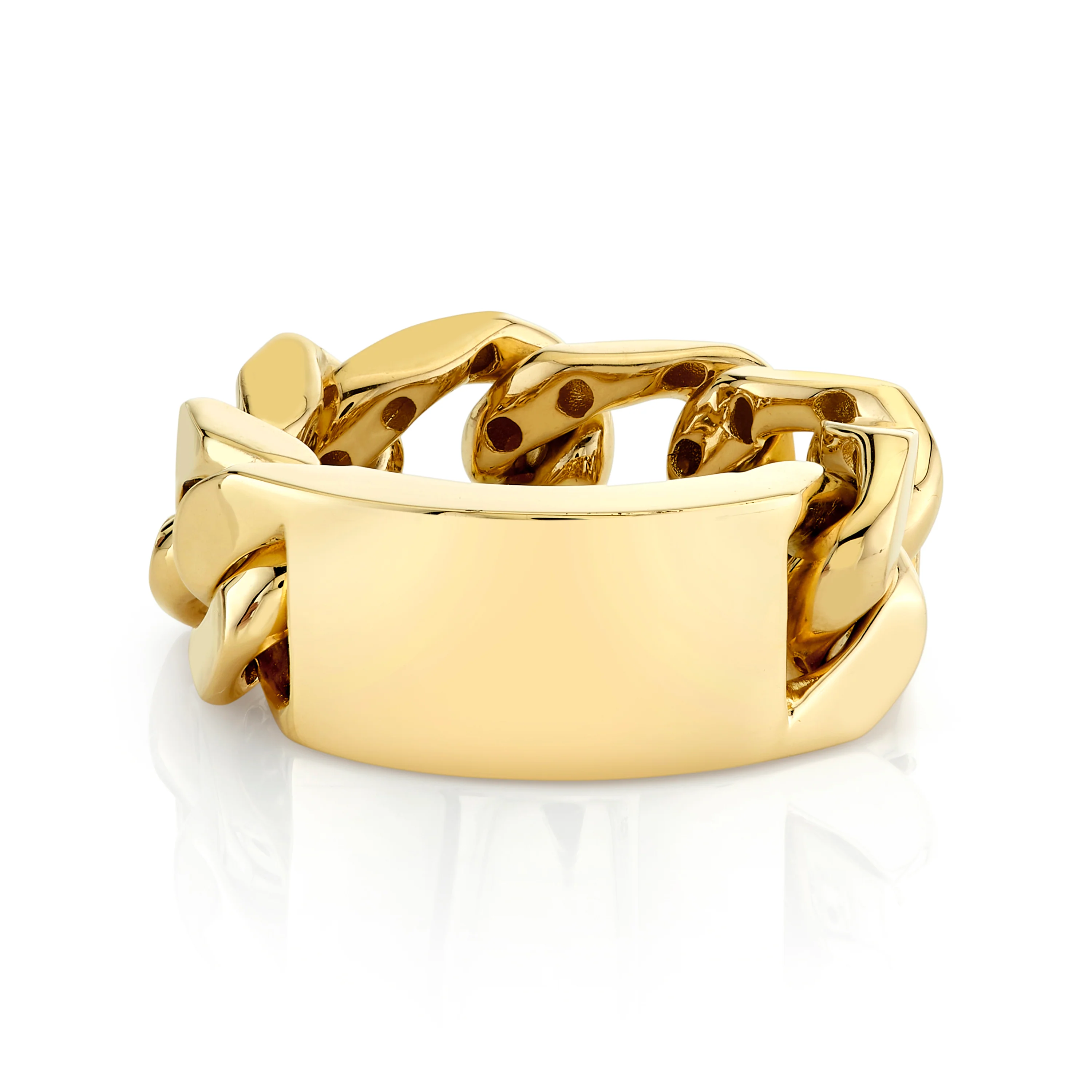 MEN'S SOLID GOLD ID LINK RING - Image 3