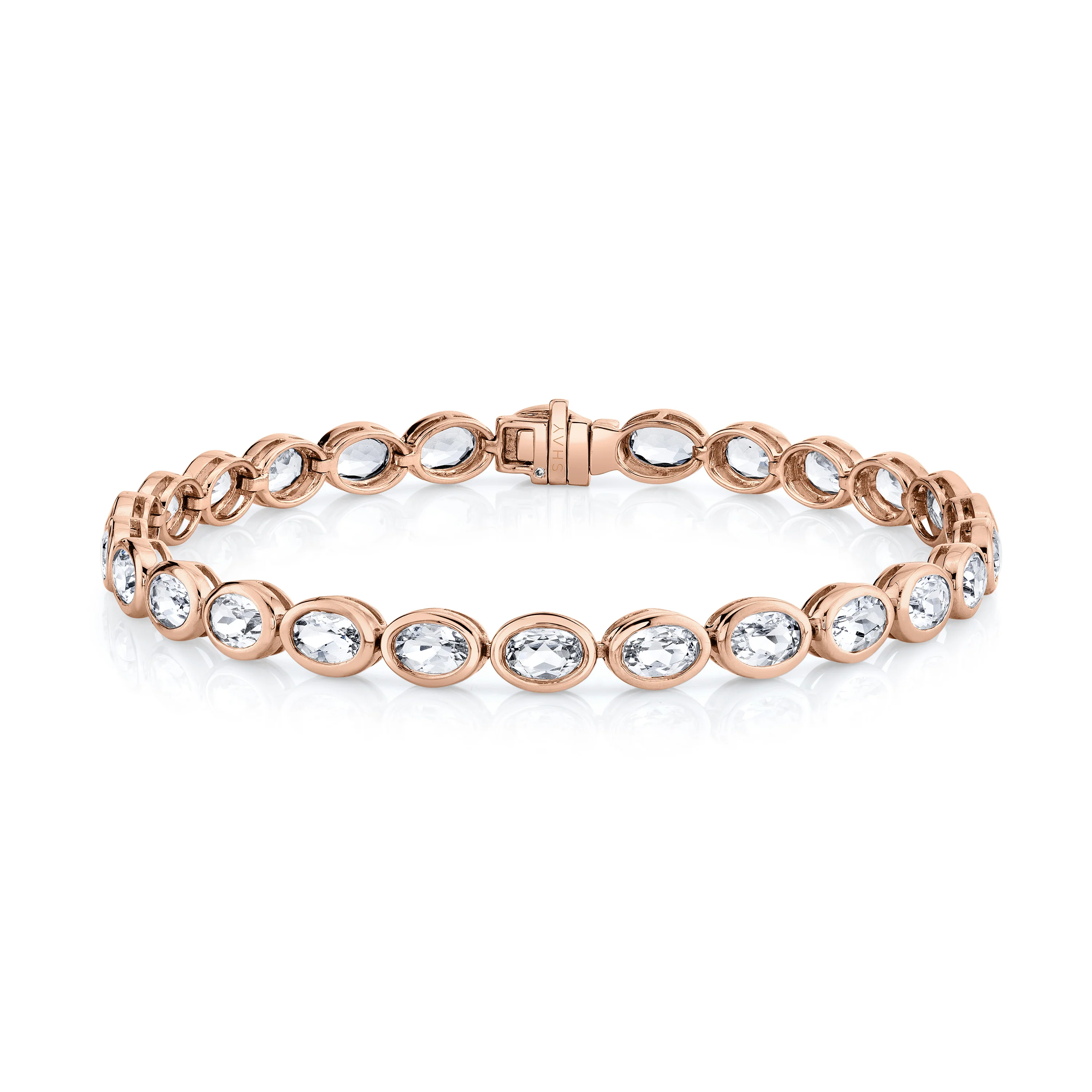 MEN'S WHITE TOPAZ TENNIS BRACELET - Image 4