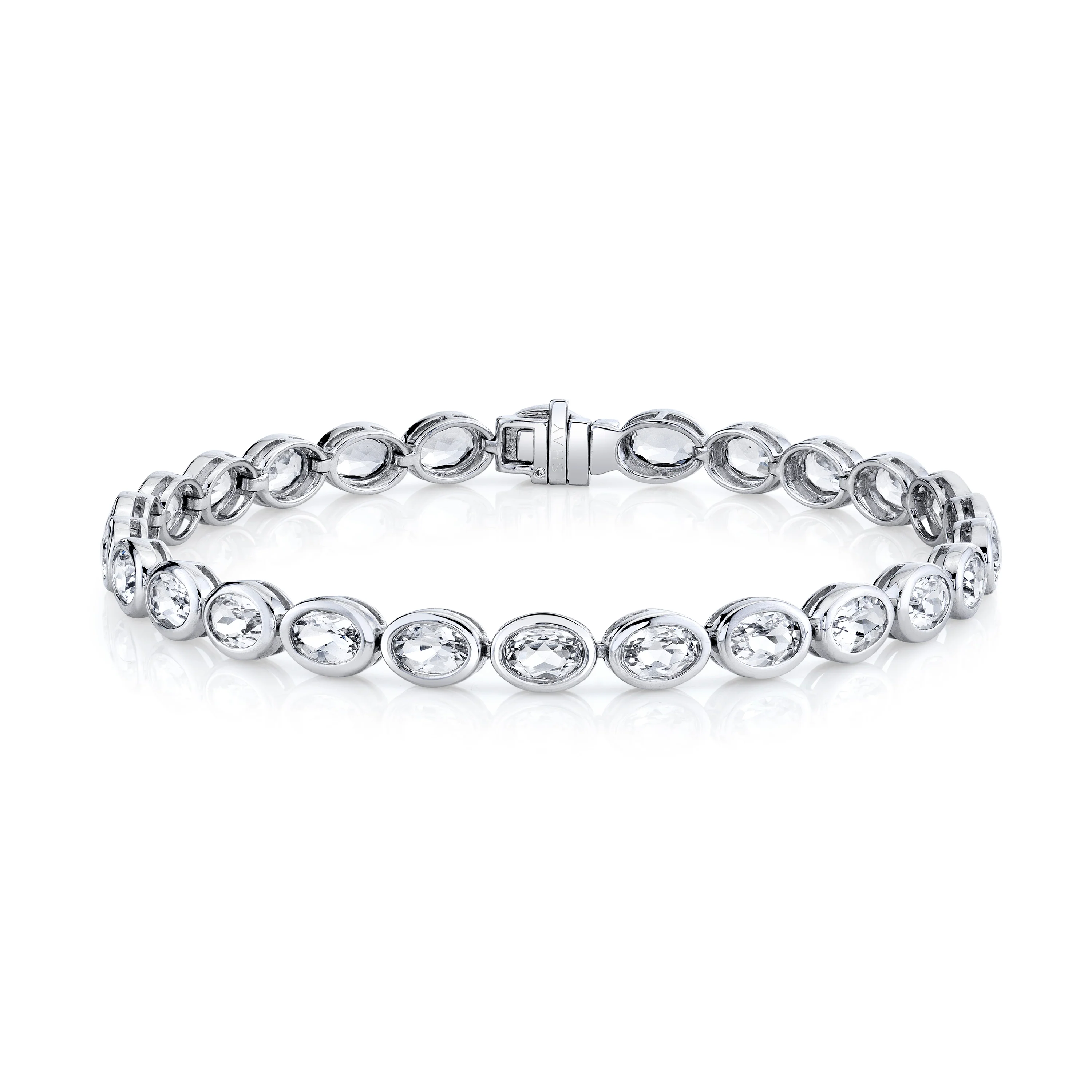 MEN'S WHITE TOPAZ TENNIS BRACELET - Image 5