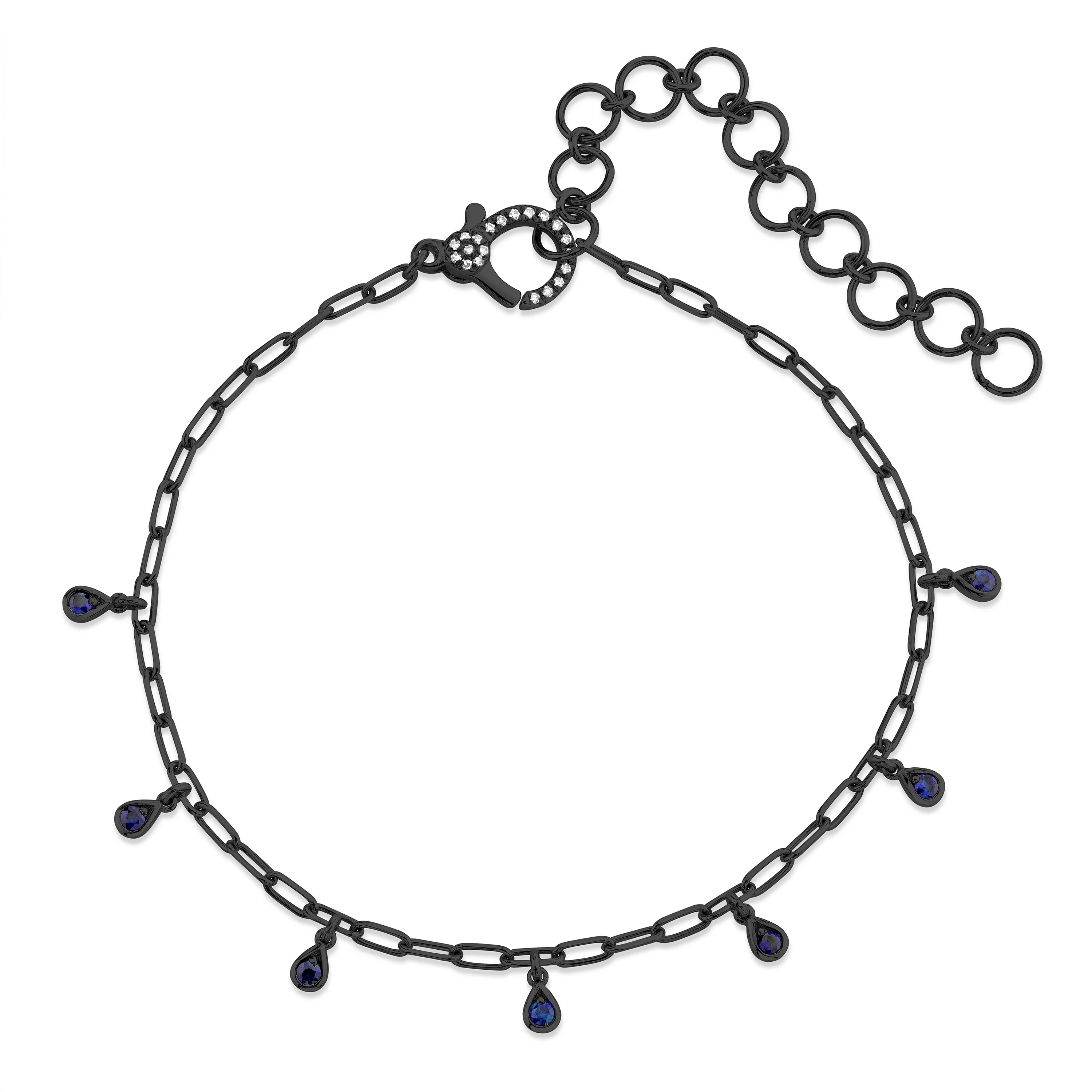 MINI ME BLUE SAPPHIRE BABY DANGLE DROP ANKLET - Image 4