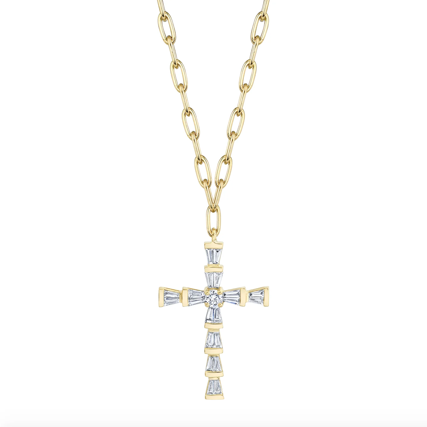 DIAMOND MINI CROSS NECKLACE - Image 3
