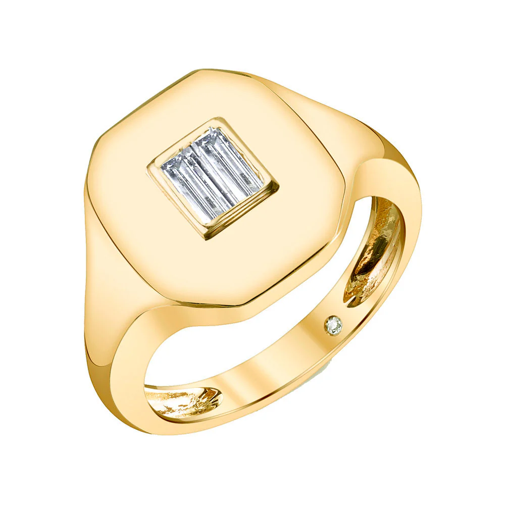 MINI ME DIAMOND BAGUETTE PINKY RING - Image 3