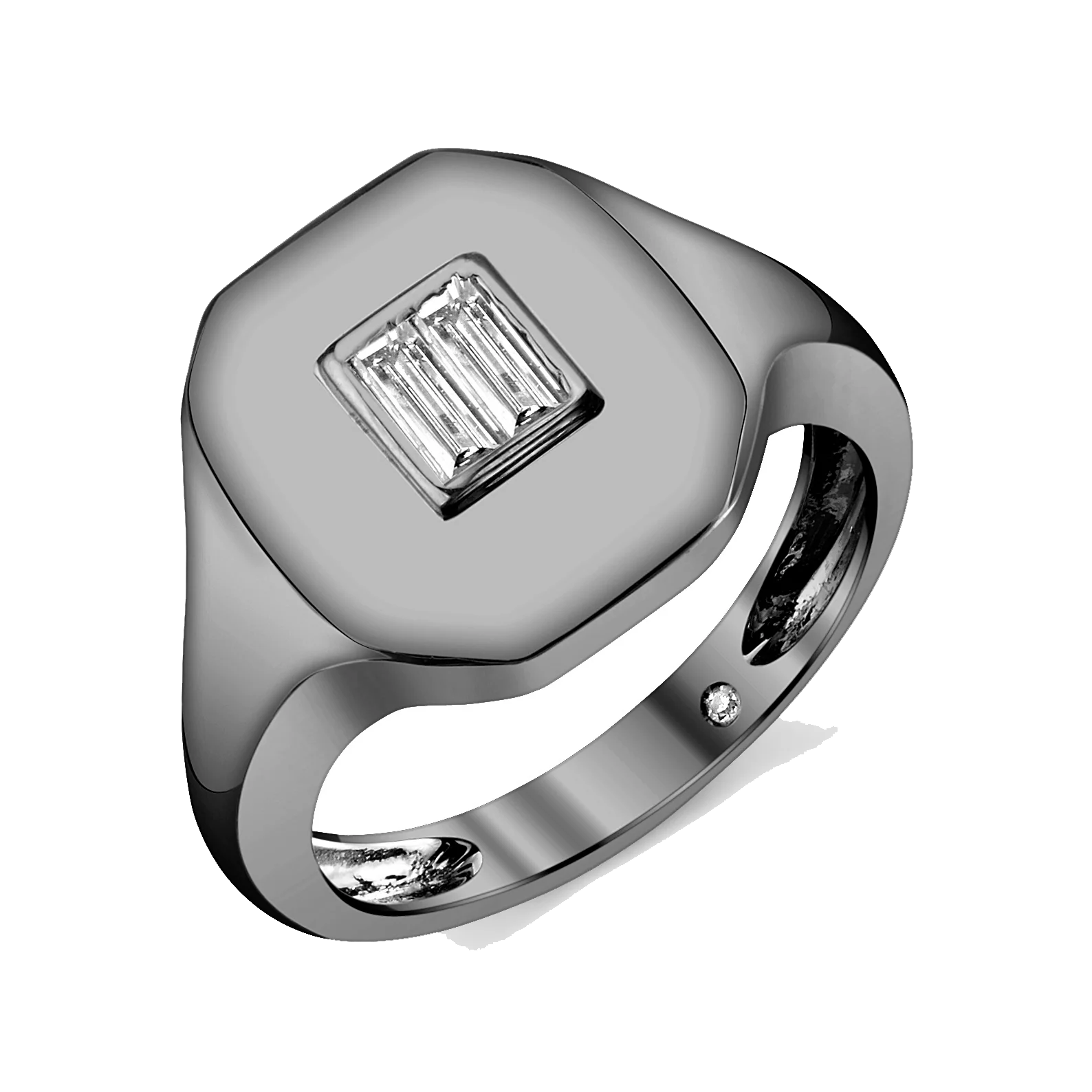 MINI ME DIAMOND BAGUETTE PINKY RING - Image 5