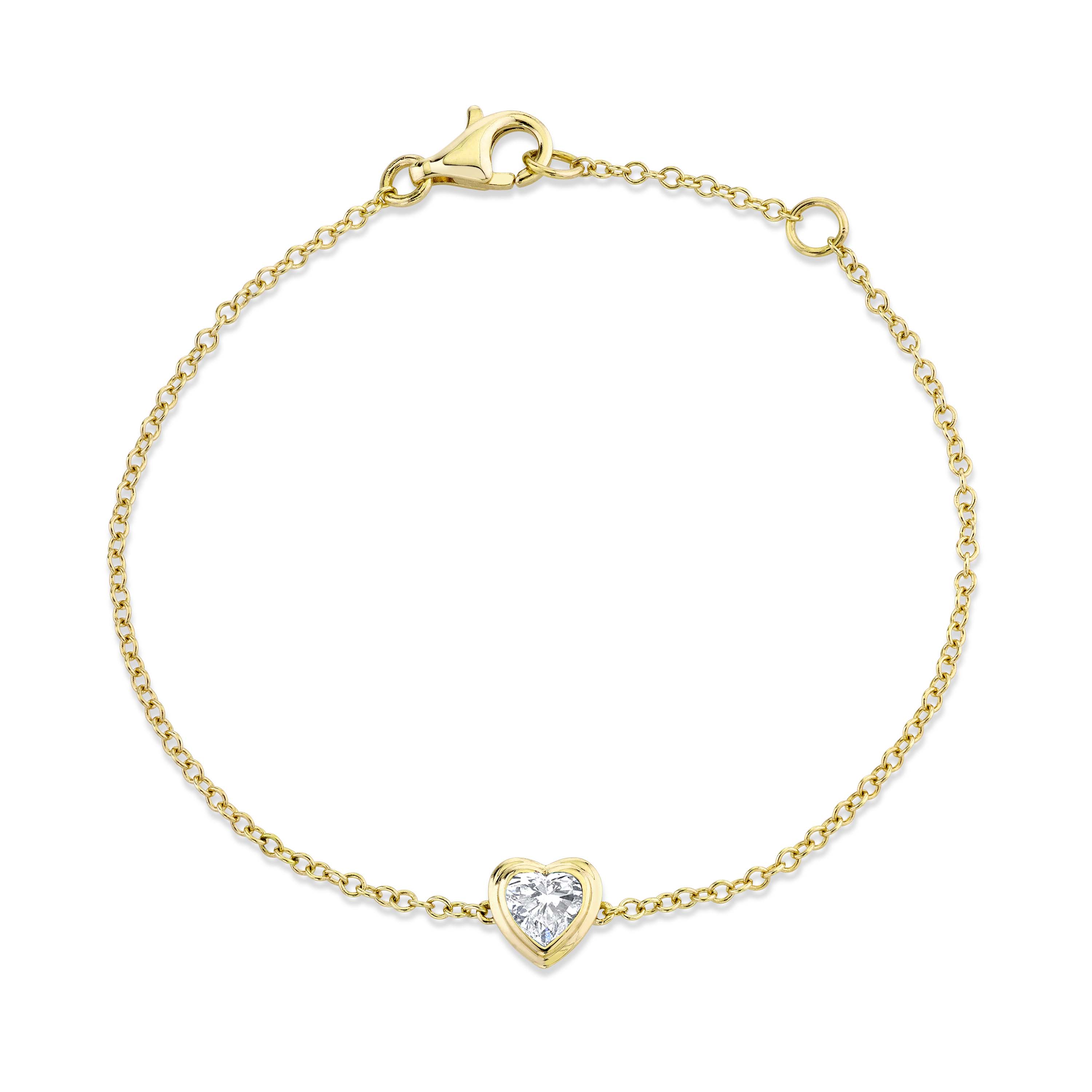 MINI ME DIAMOND BEZEL HEART BRACELET - Image 4