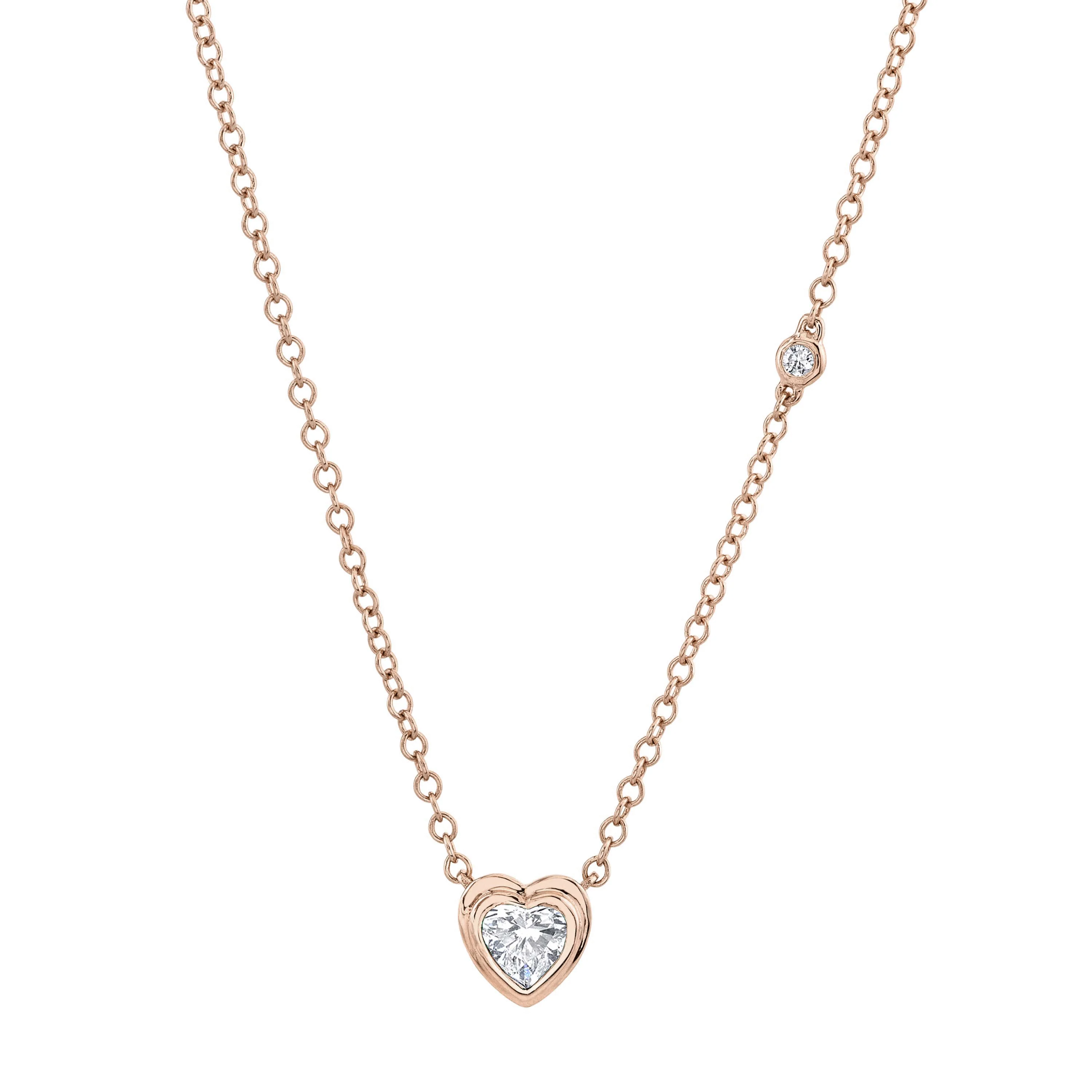 MINI ME DIAMOND BEZEL HEART NECKLACE - Image 3
