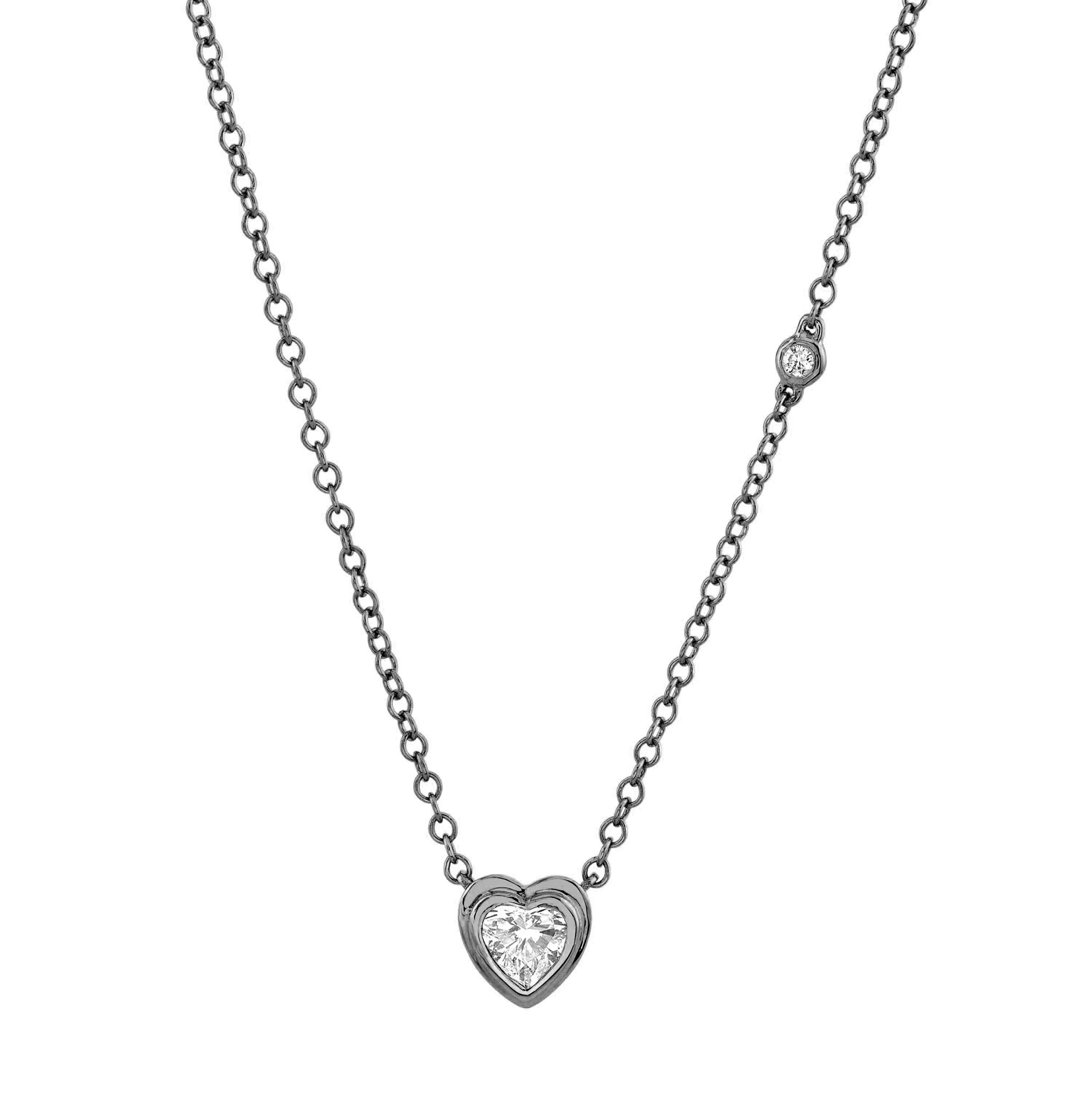 MINI ME DIAMOND BEZEL HEART NECKLACE - Image 5