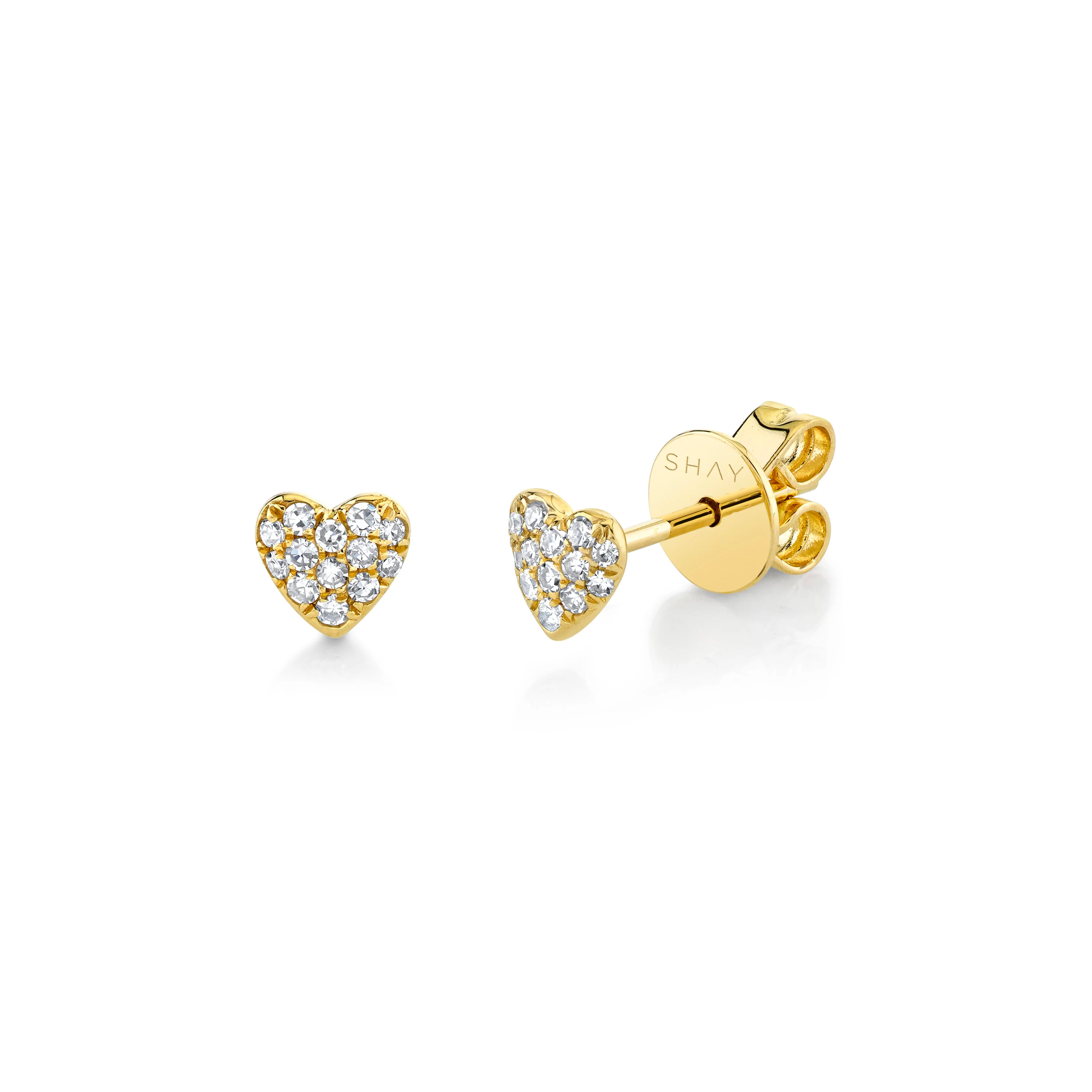 MINI ME DIAMOND PAVE BABY HEART STUDS - Image 3