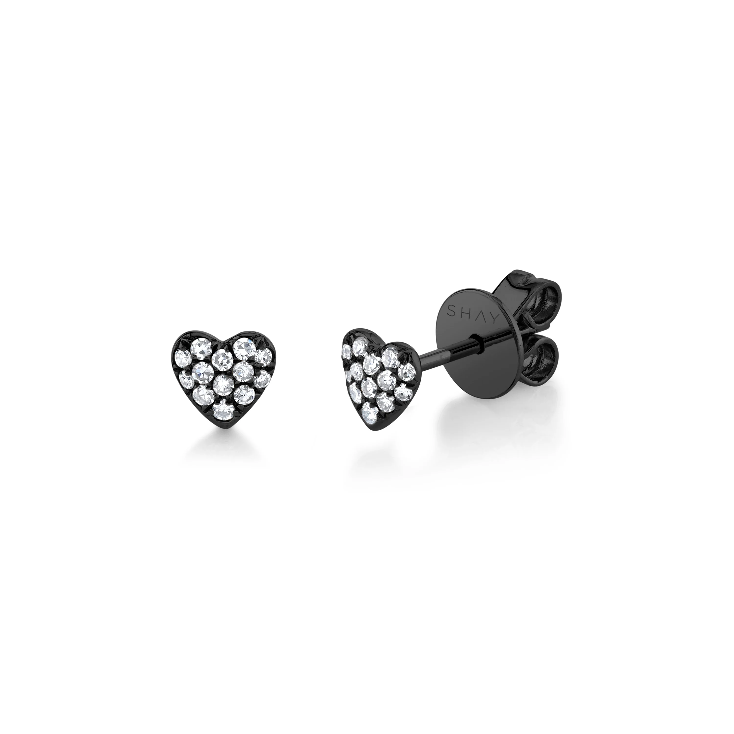 MINI ME DIAMOND PAVE BABY HEART STUDS - Image 4