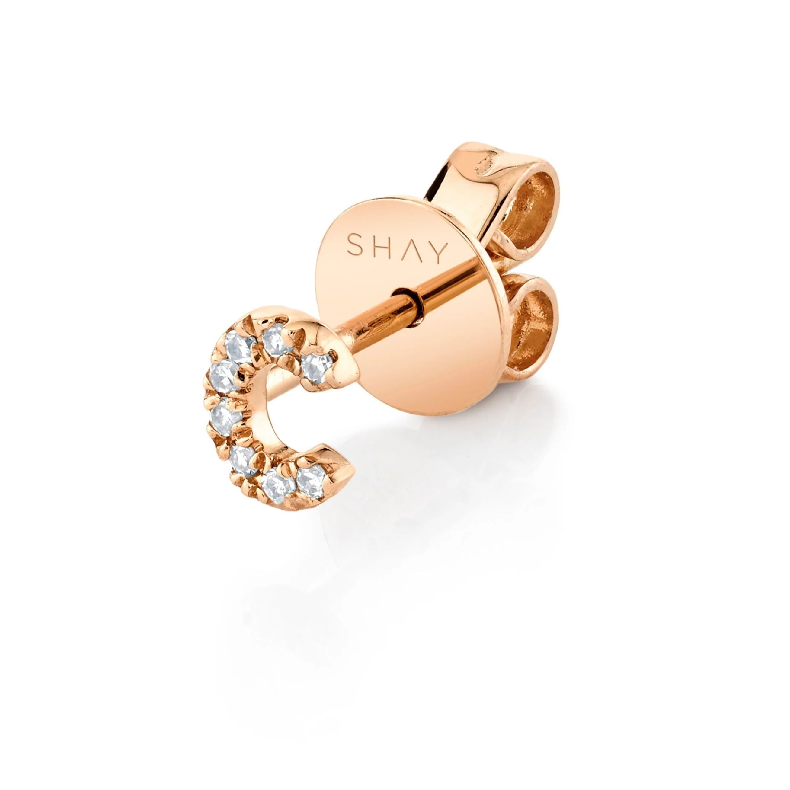 MINI ME DIAMOND PAVE SINGLE INITAL STUD, SMALL - Image 3