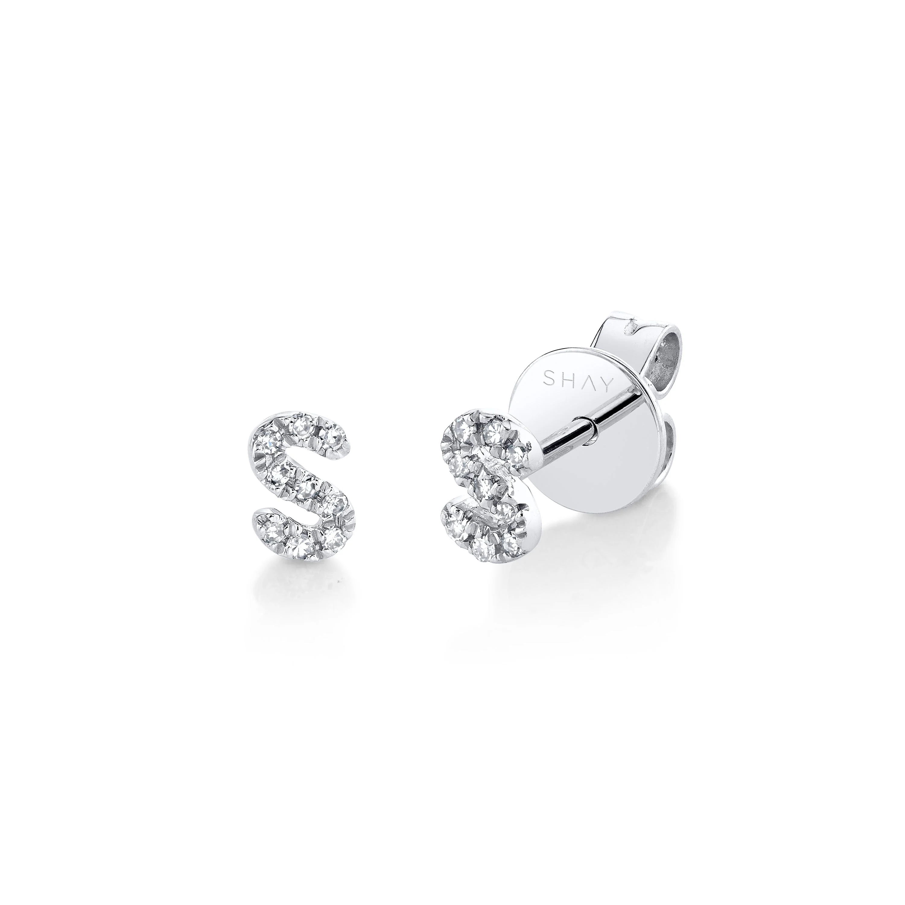 MINI ME DIAMOND PAVE INITAL STUDS - Image 4
