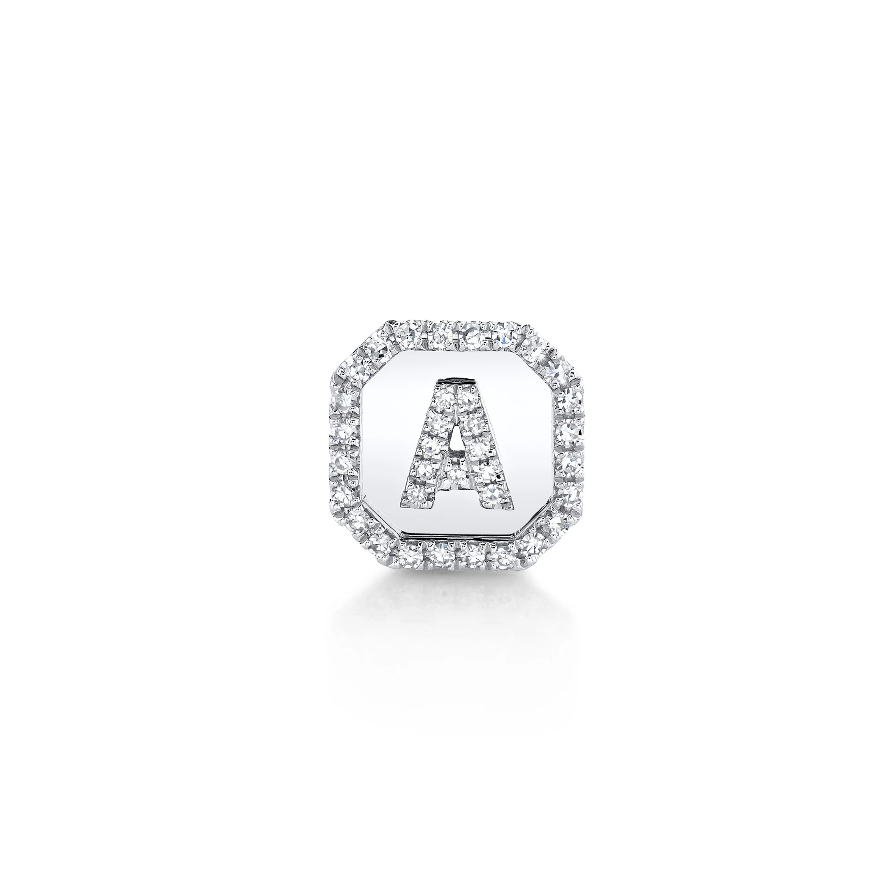 MINI ME DIAMOND INITIAL NAMEPLATE STUD
