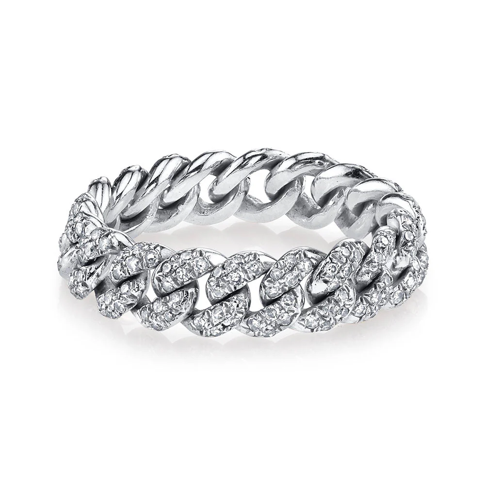 MINI ME DIAMOND PAVE MINI LINK RING - Image 3