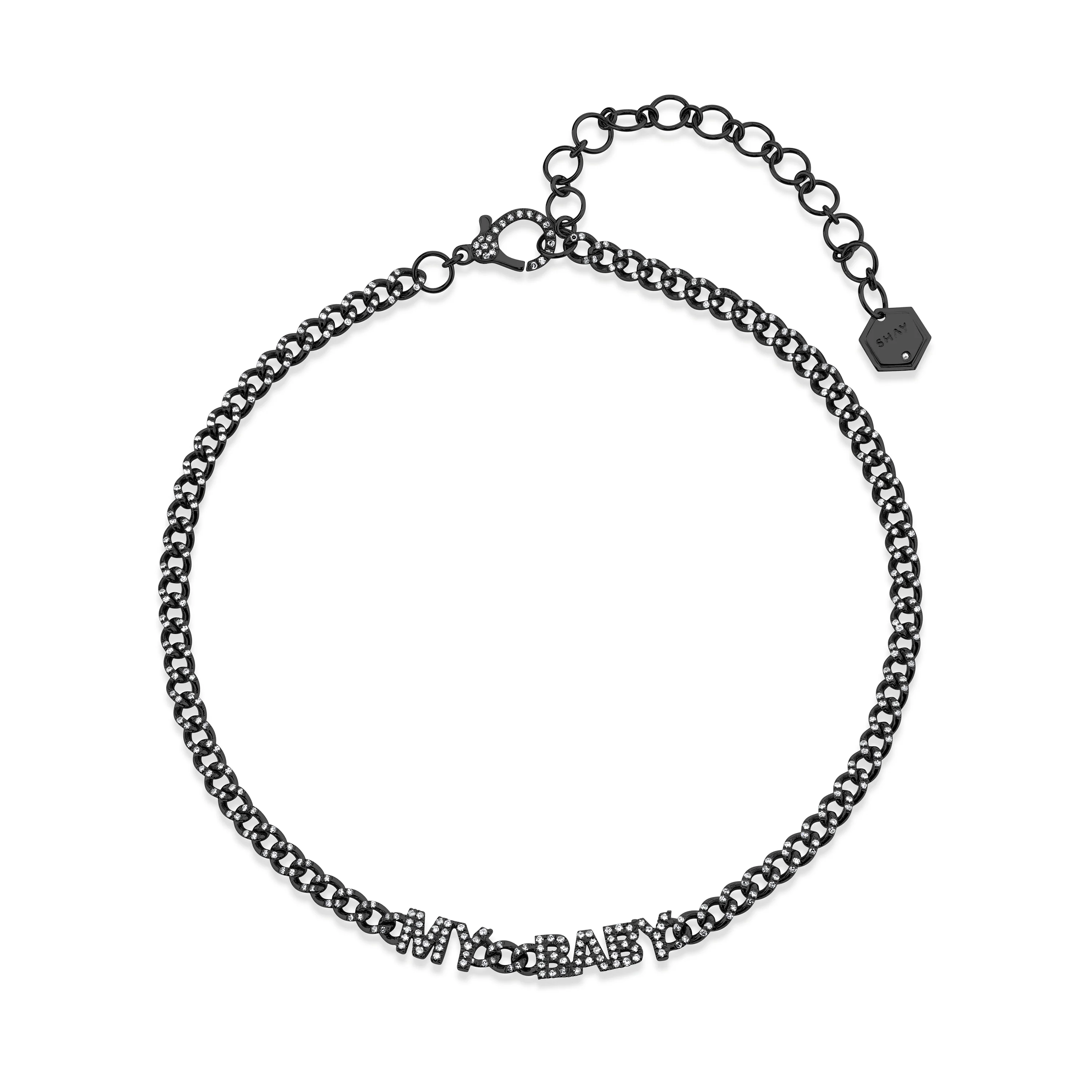 MINI ME DIAMOND PAVE "MY BABY" BABY LINK NECKLACE - Image 5