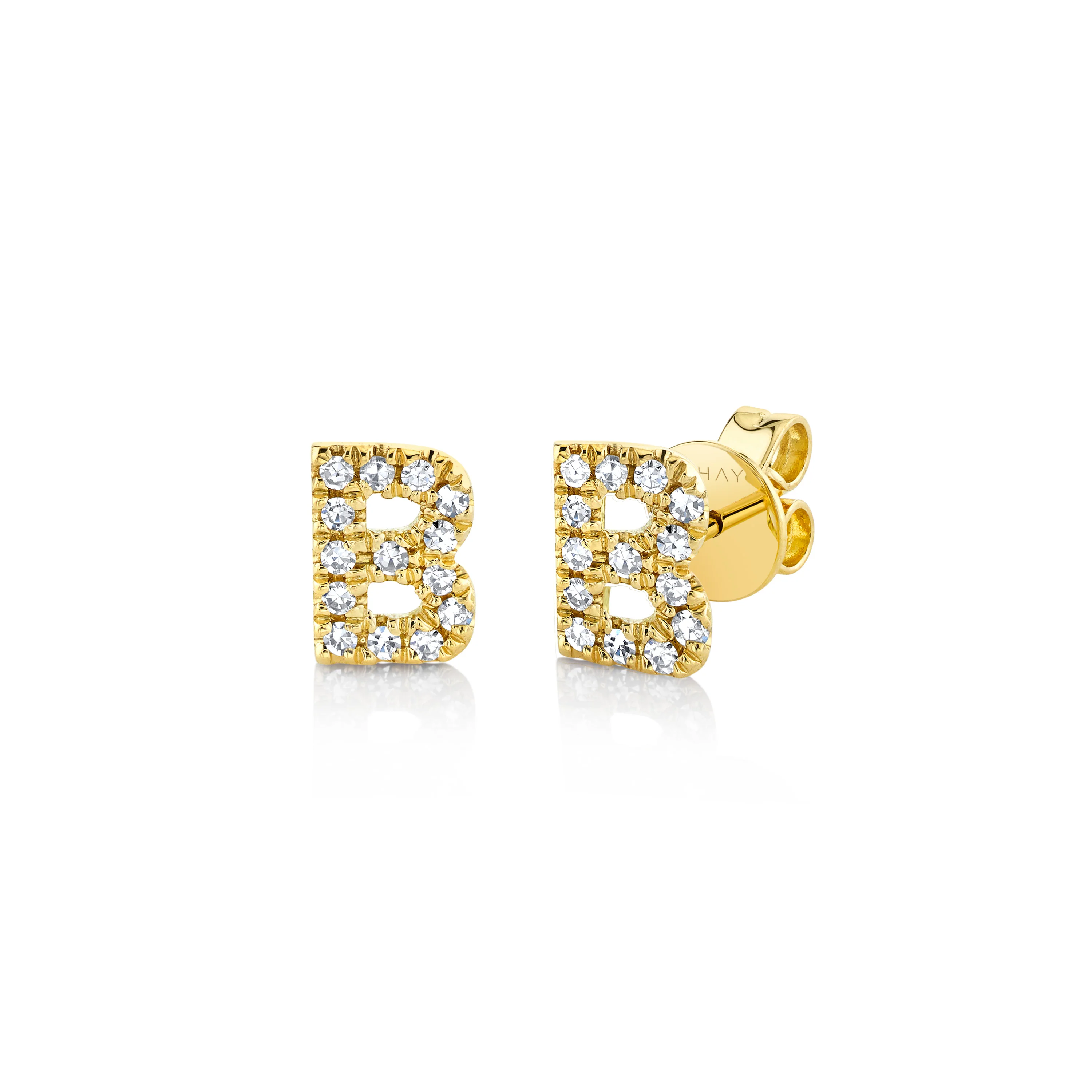 MINI ME DIAMOND PAVE INITAL STUDS - Image 3