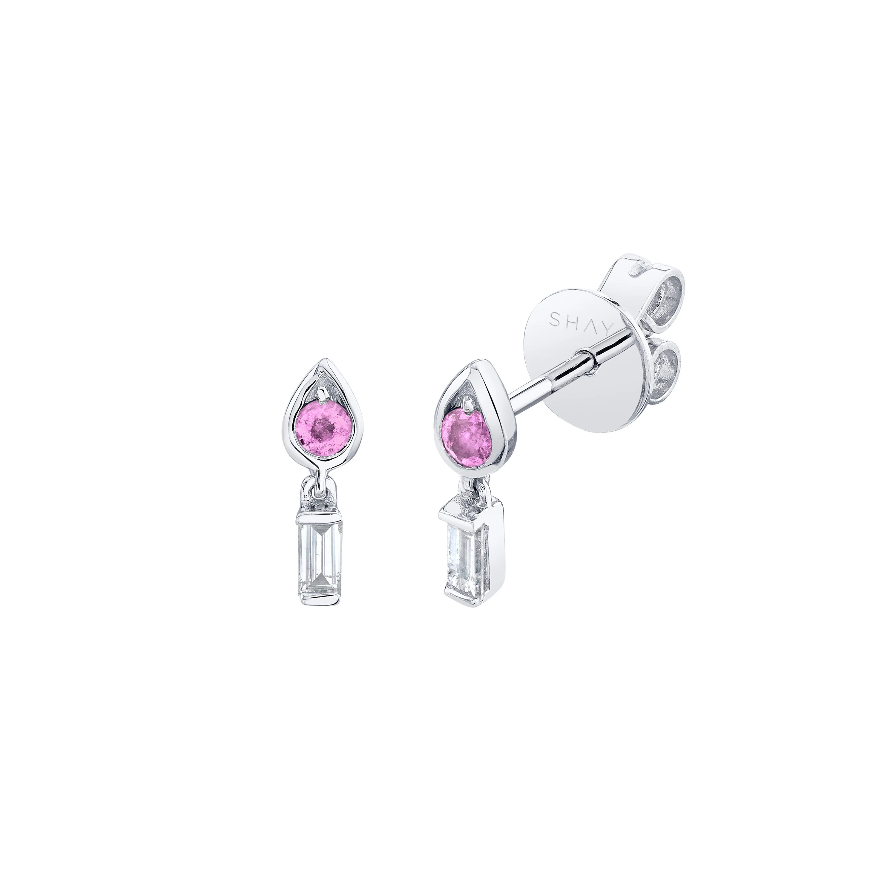 MINI ME DIAMOND & PINK SAPPHIRE LIT STUDS - Image 3
