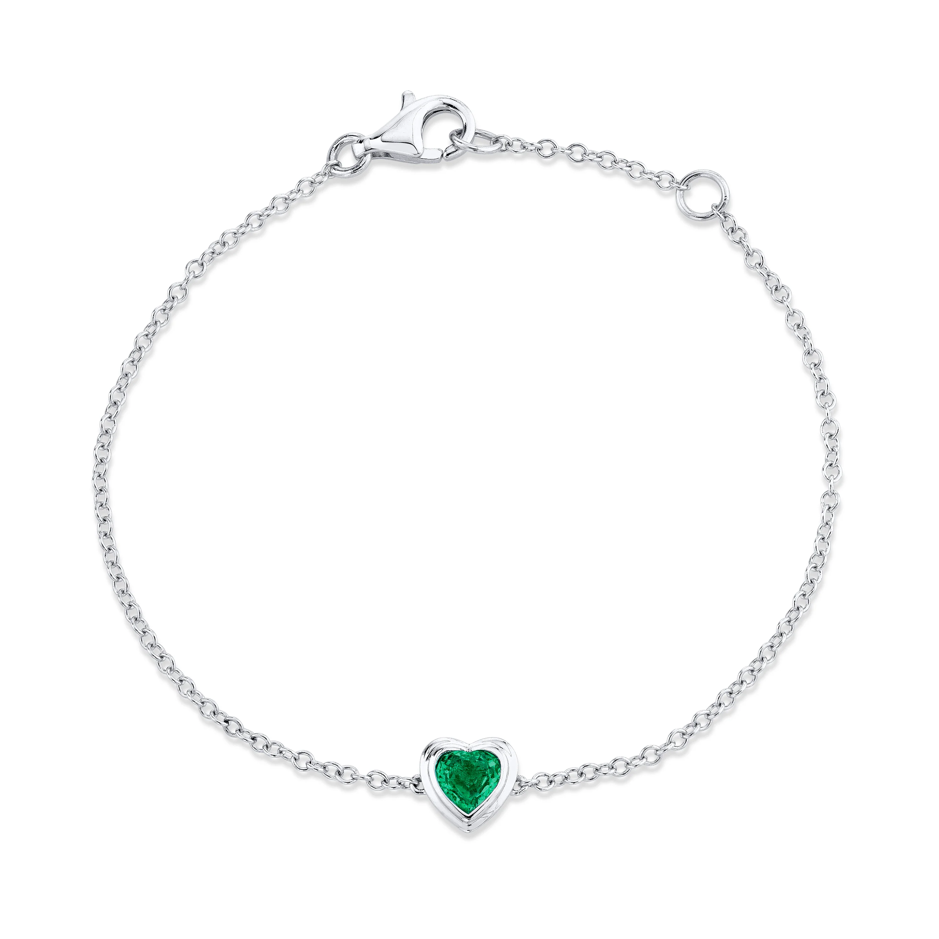 MINI ME EMERALD BEZEL HEART BRACELET - Image 4