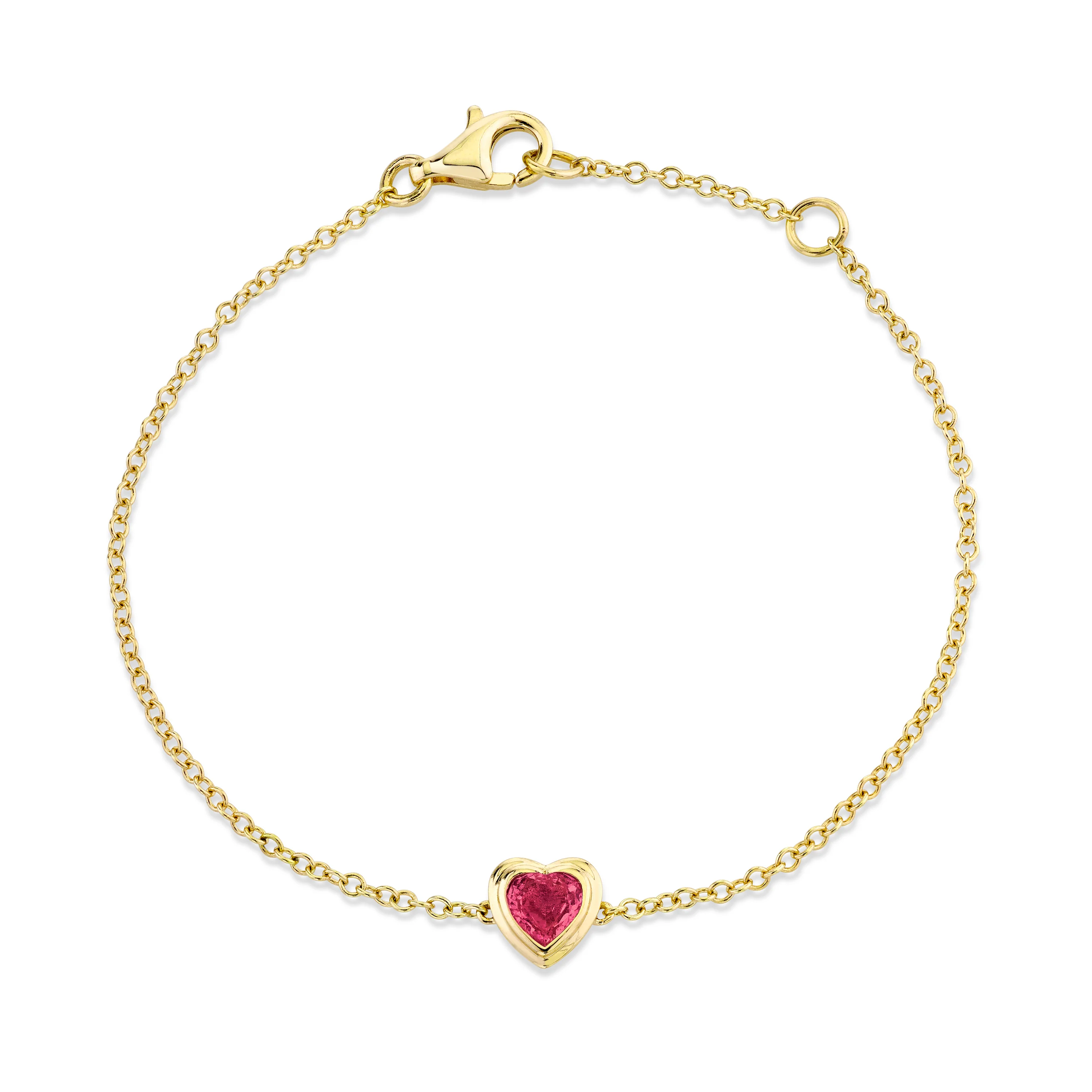 MINI ME RUBY BEZEL HEART BRACELET - Image 3