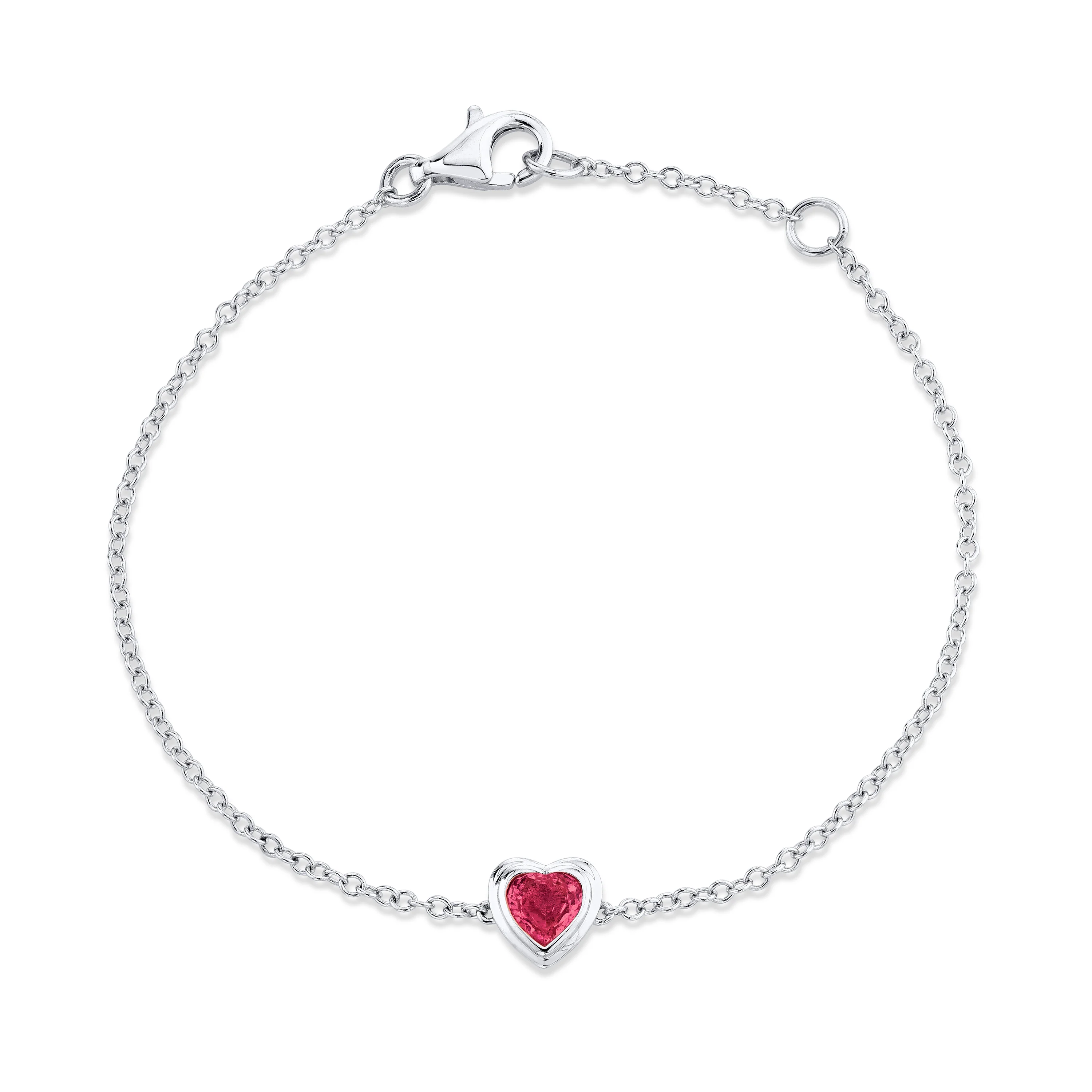 MINI ME RUBY BEZEL HEART BRACELET - Image 4