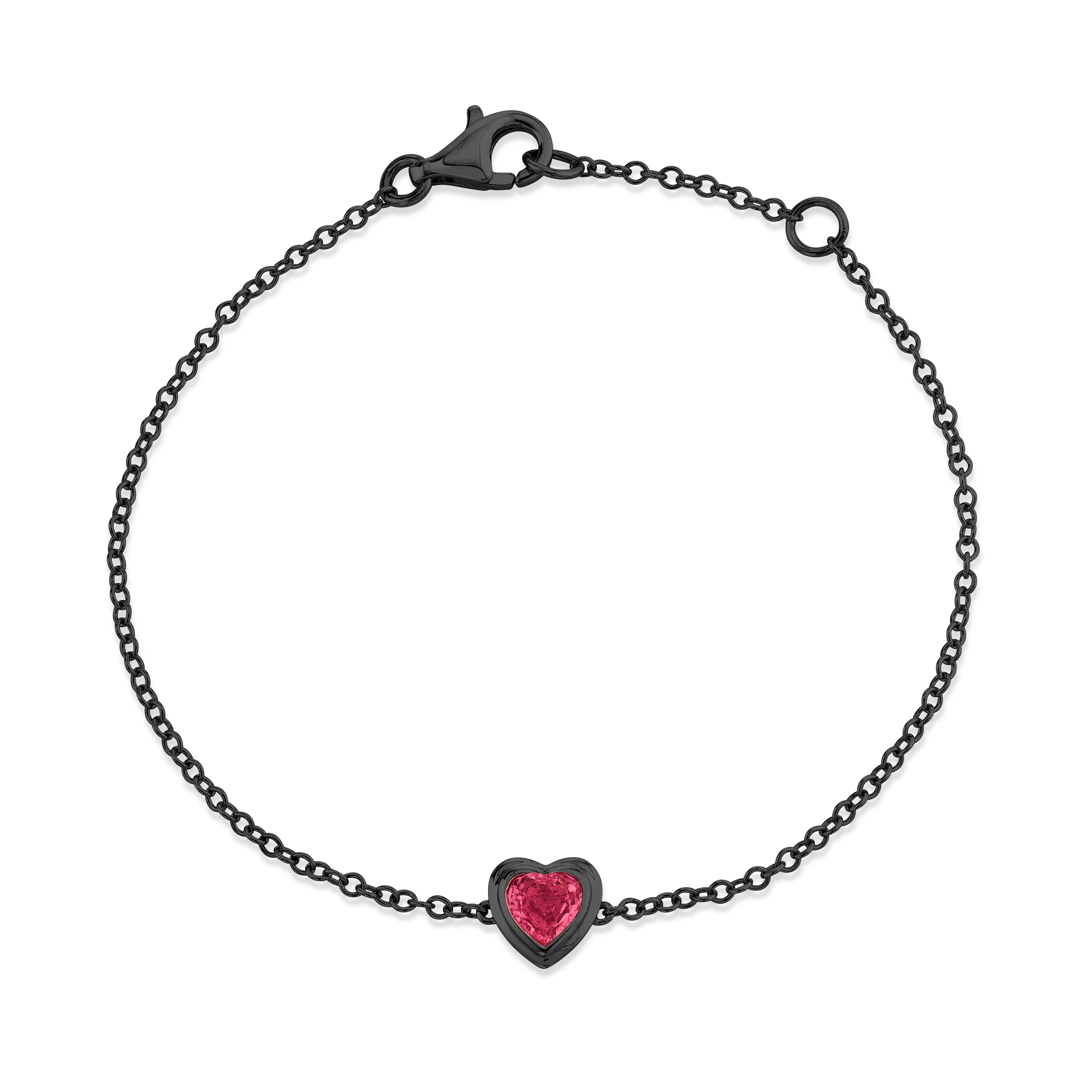 MINI ME RUBY BEZEL HEART BRACELET - Image 5