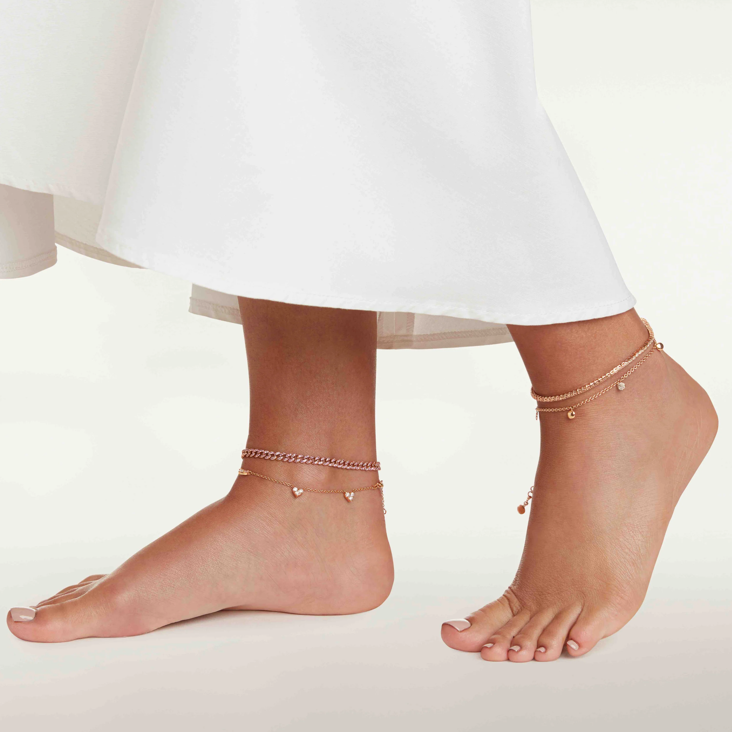 DIAMOND PAVE MINI LINK ANKLET - Image 2