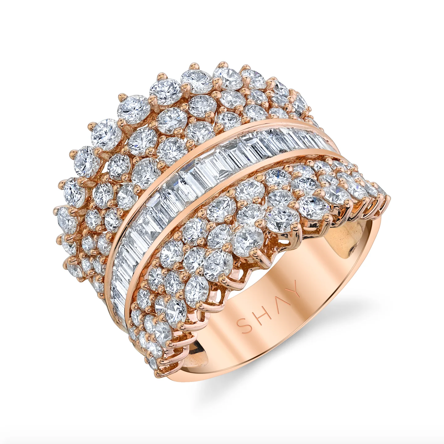 READY TO SHIP MIXED DIAMOND FAN RING